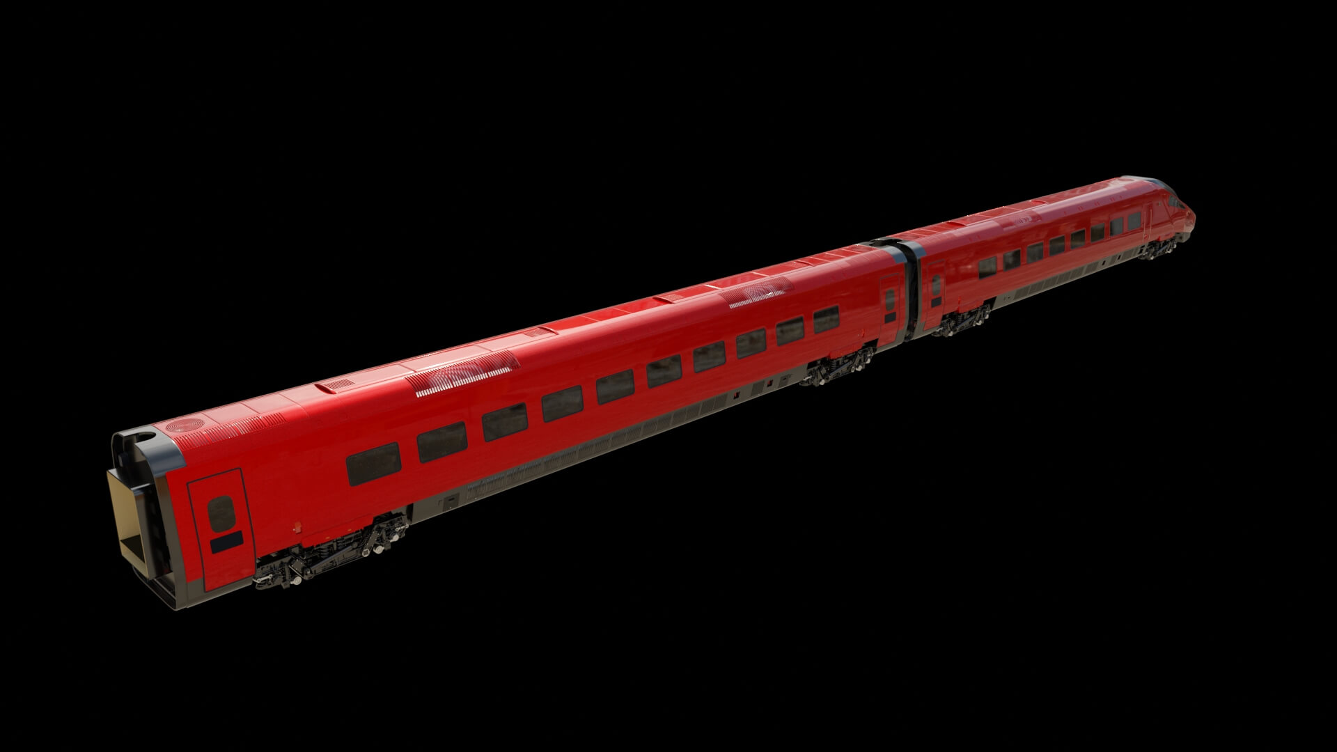 Modern High-Speed Bullet Train 3D Model