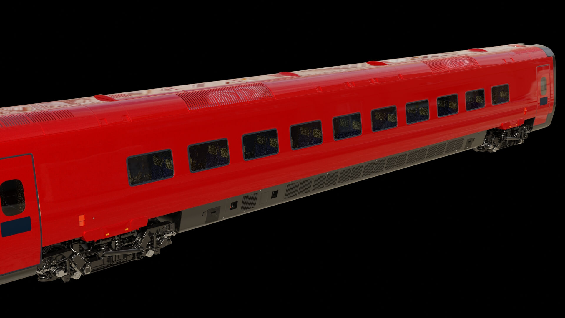Modern High-Speed Bullet Train 3D Model