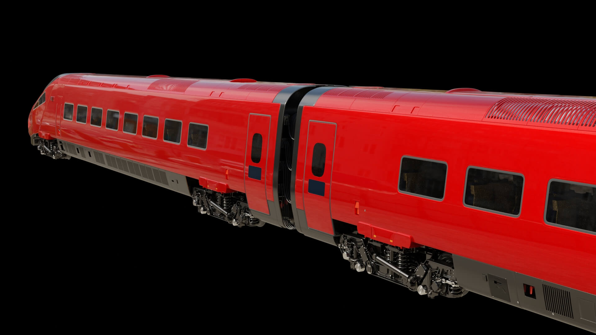 Modern High-Speed Bullet Train 3D Model