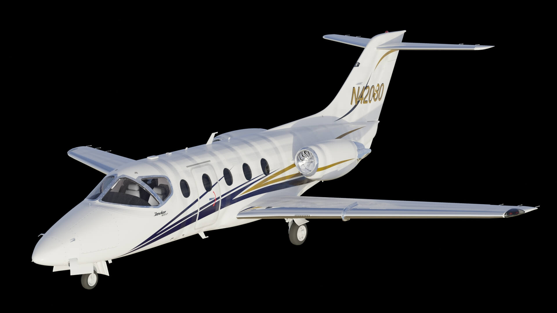 Modern Corporate Business Jet Aircraft 3D Model