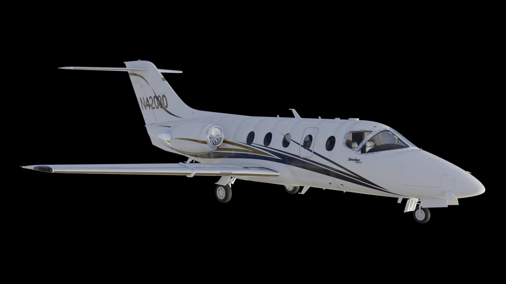 Modern Corporate Business Jet Aircraft 3D Model