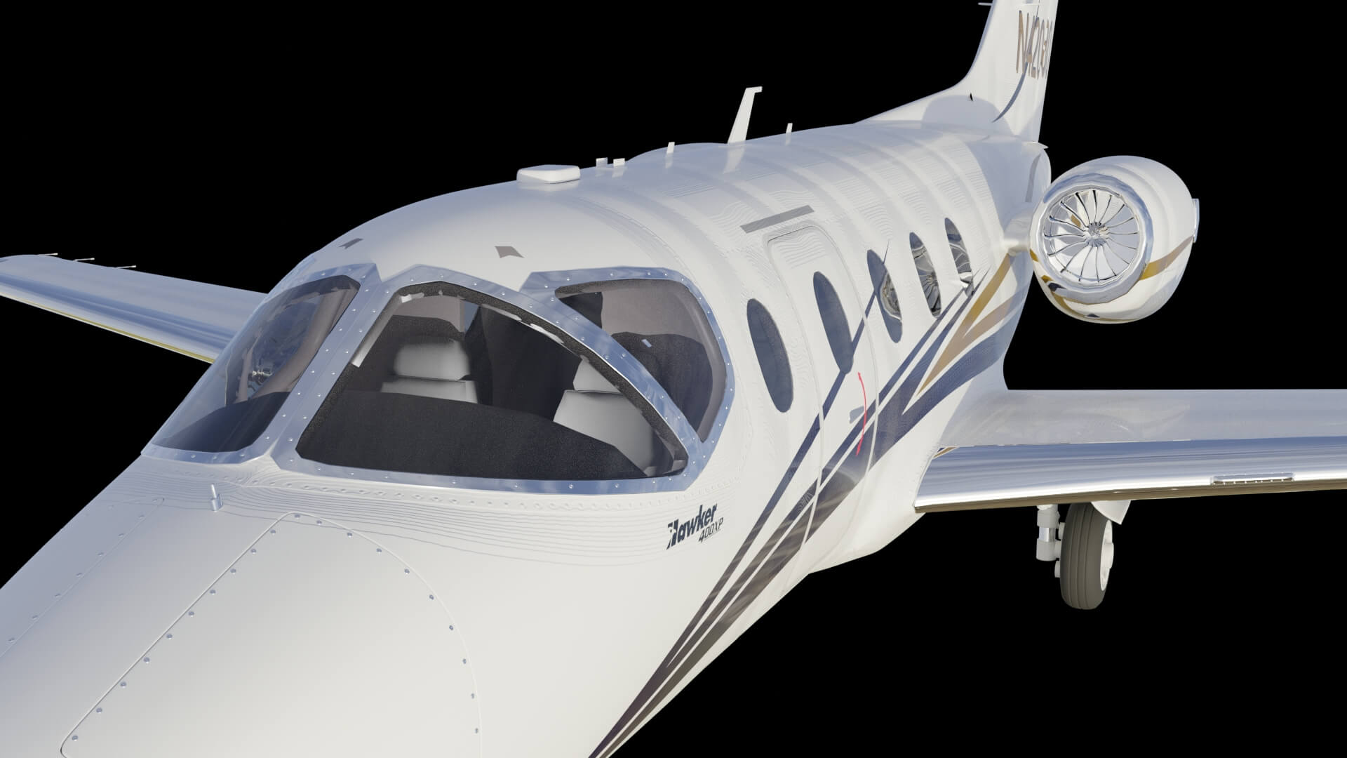 Modern Corporate Business Jet Aircraft 3D Model