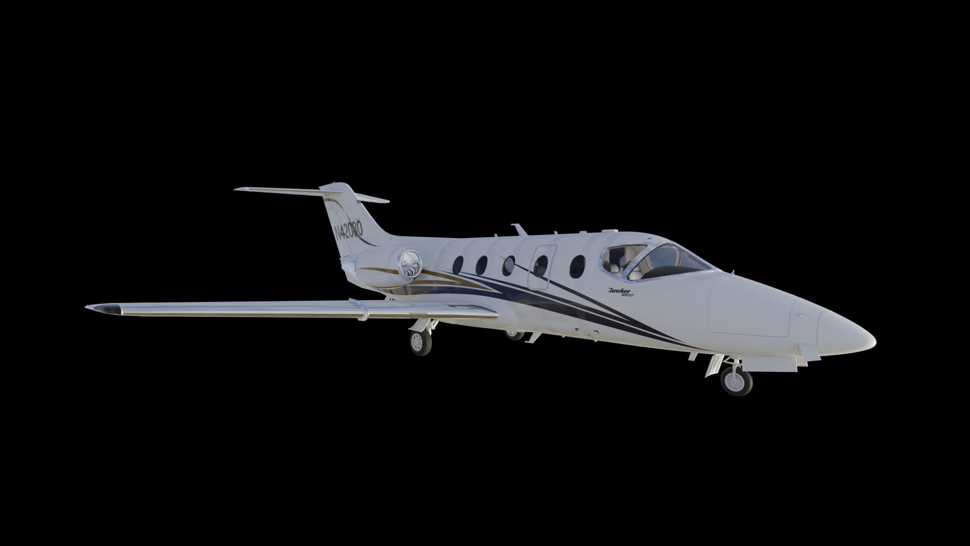 Modern Corporate Business Jet Aircraft 3D Model