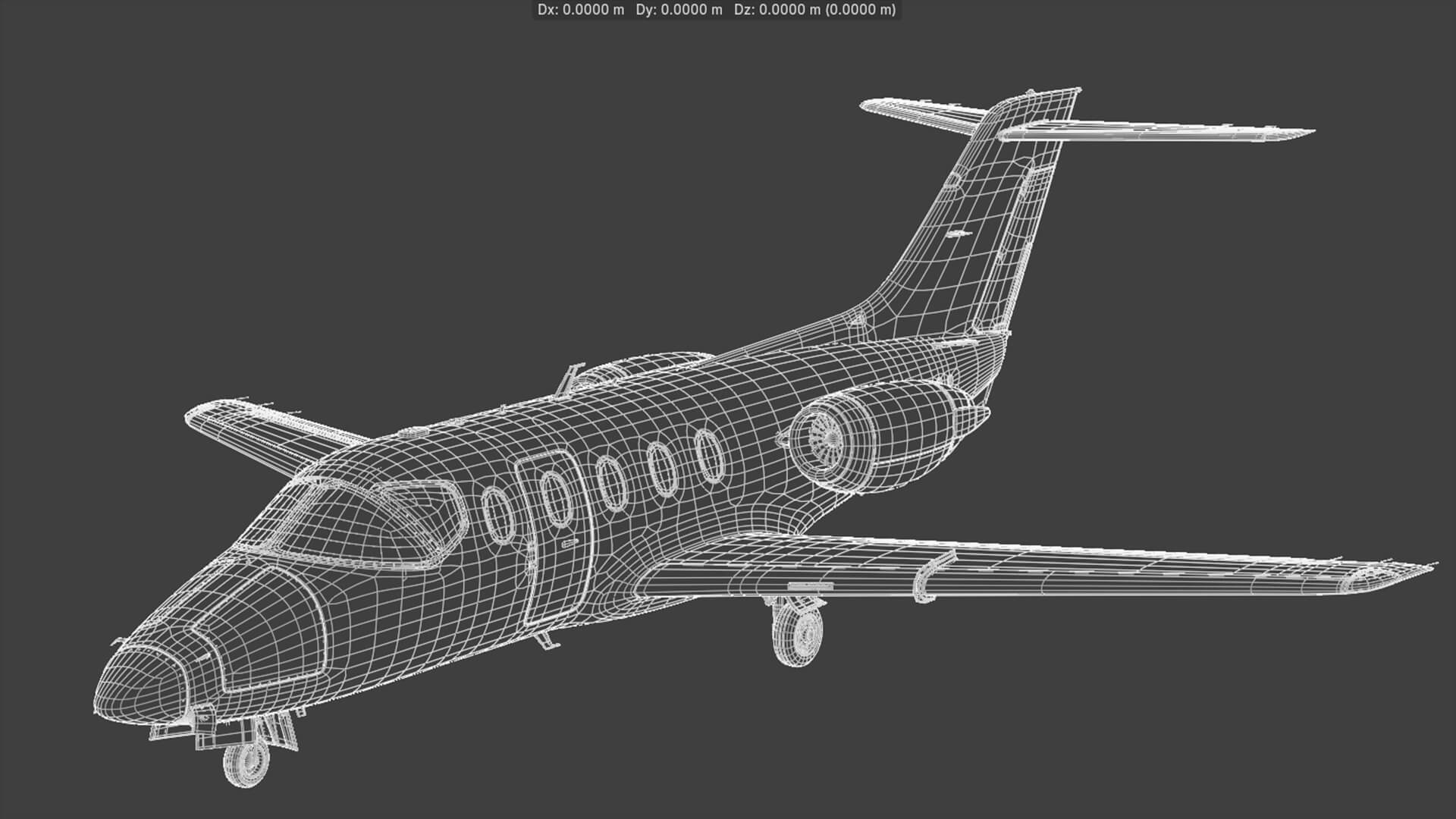 Modern Corporate Business Jet Aircraft 3D Model