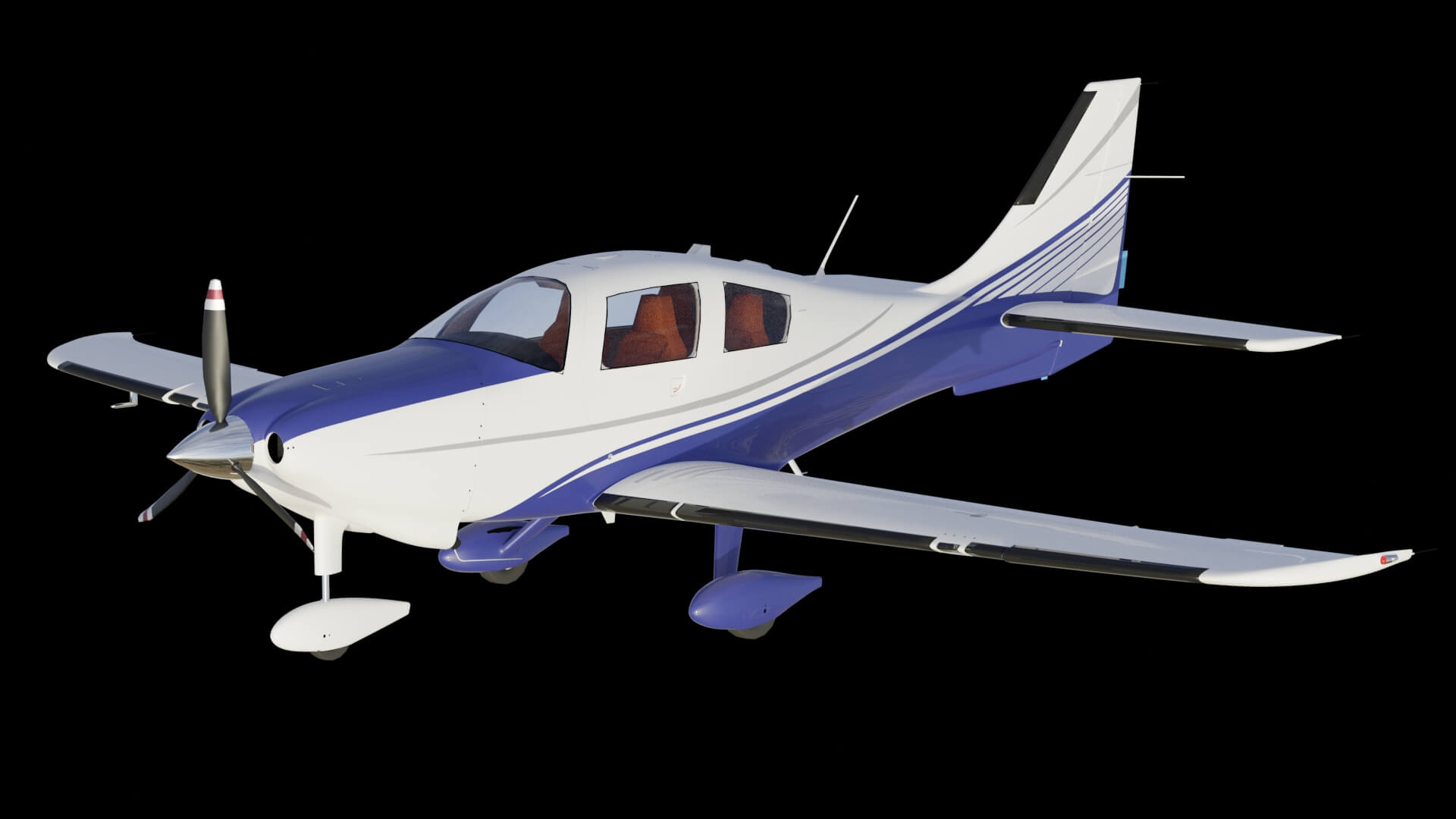 Low Wing Light Aircraft 3D Model