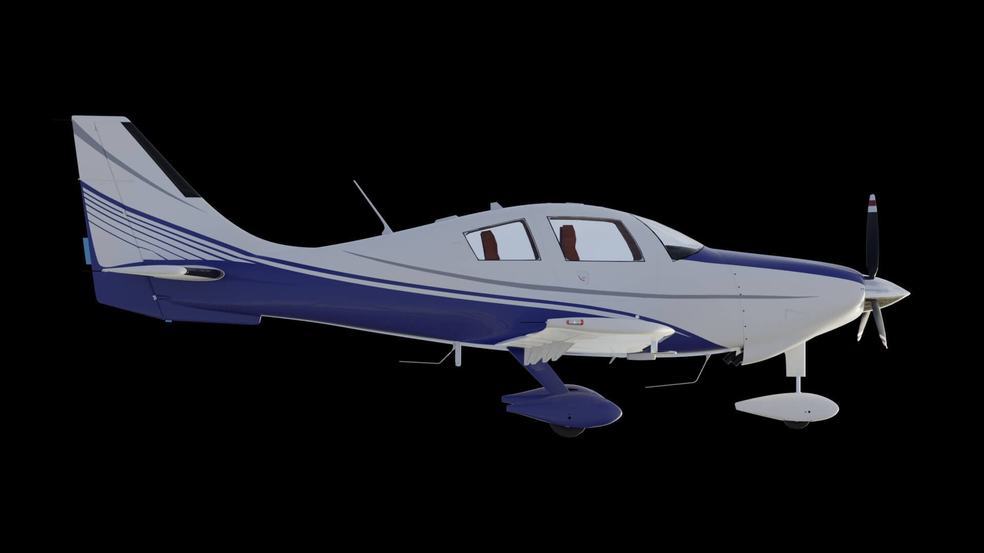 Low Wing Light Aircraft 3D Model