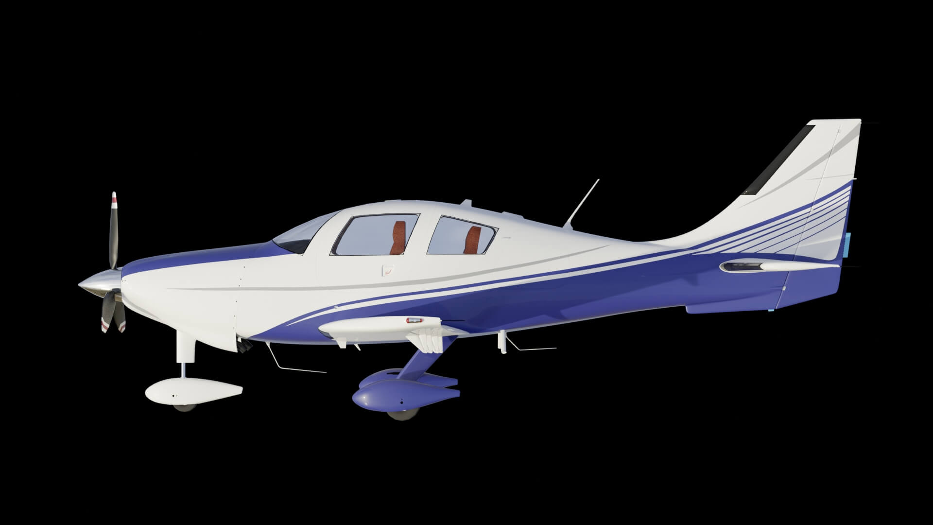 Low Wing Light Aircraft 3D Model