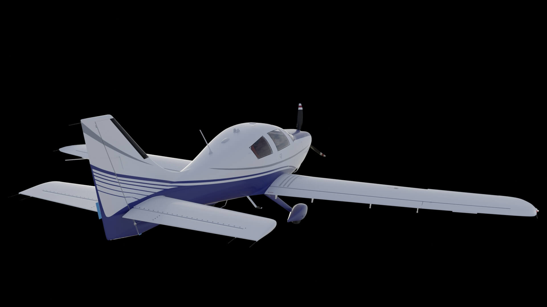Low Wing Light Aircraft 3D Model