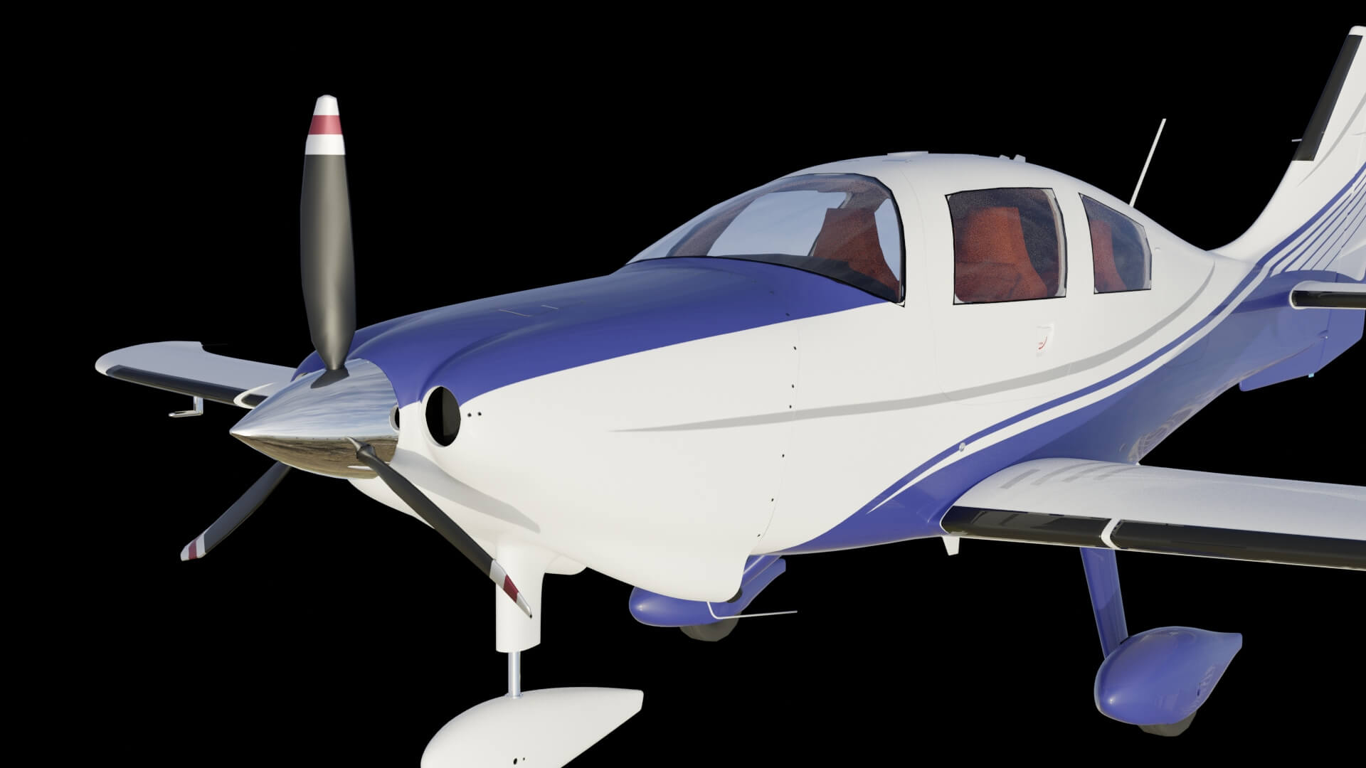 Low Wing Light Aircraft 3D Model