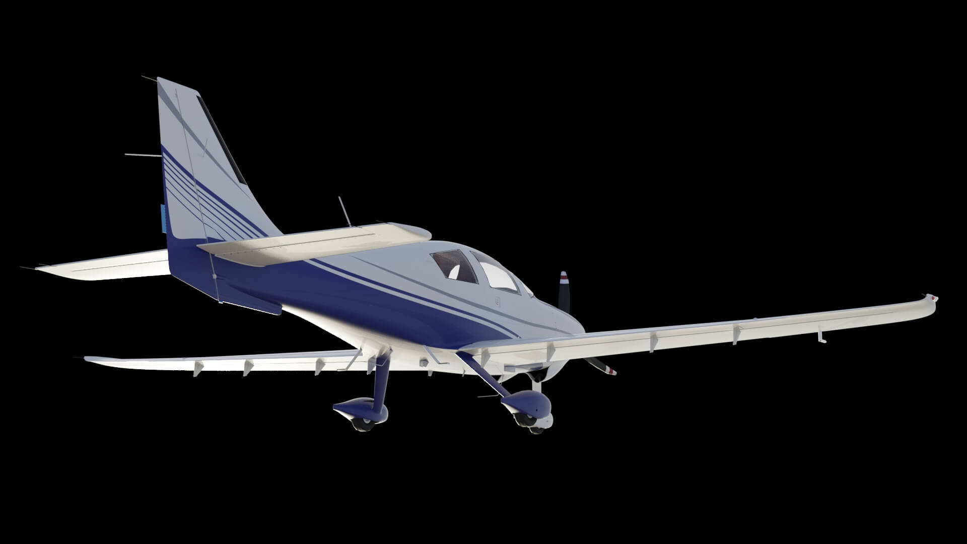 Low Wing Light Aircraft 3D Model