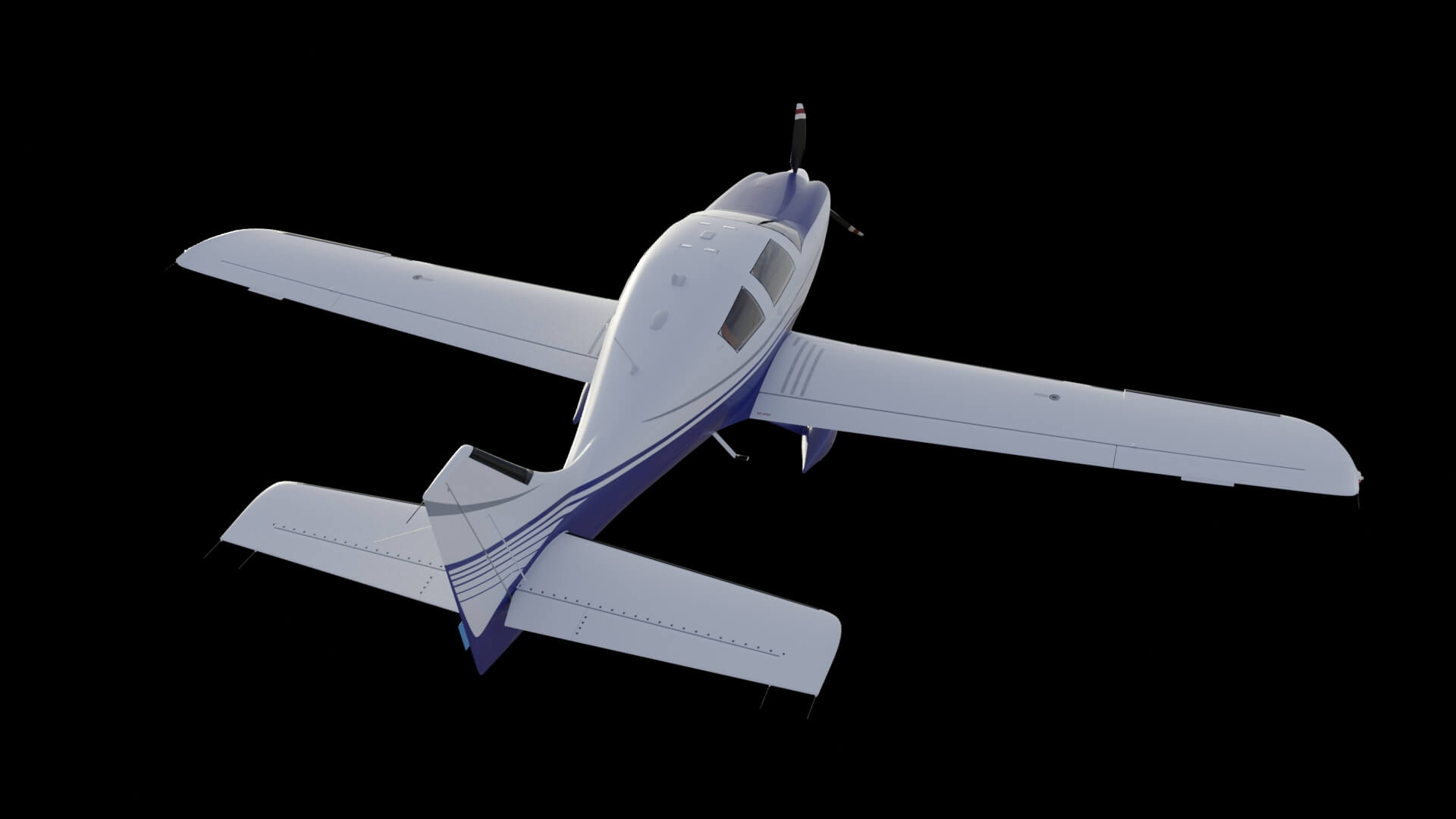 Low Wing Light Aircraft 3D Model