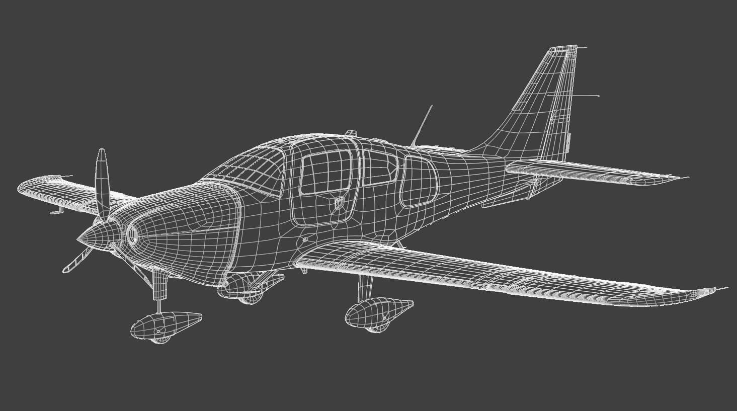 Low Wing Light Aircraft 3D Model