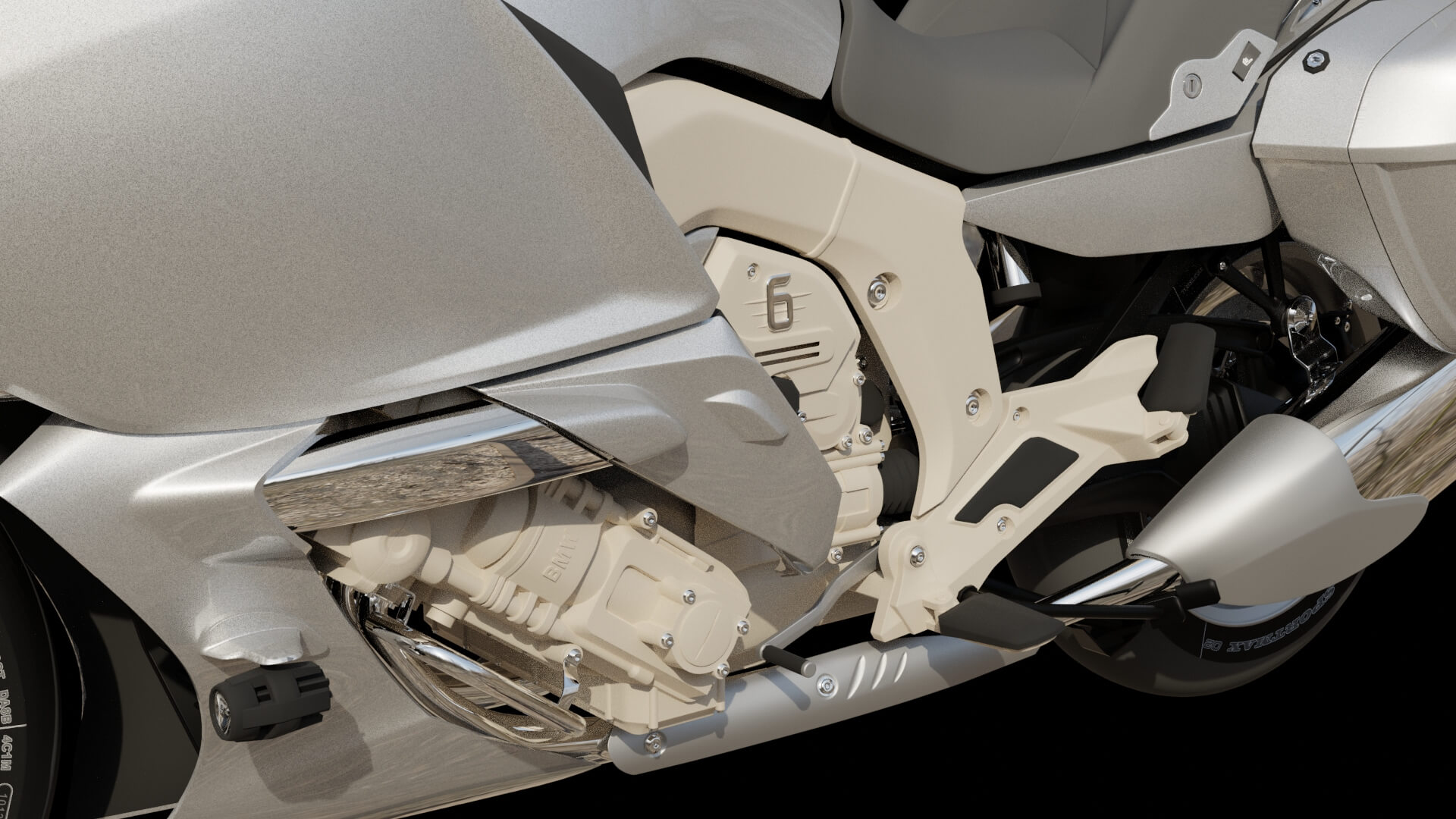 Modern Luxury Touring Motorcycle 3D Model