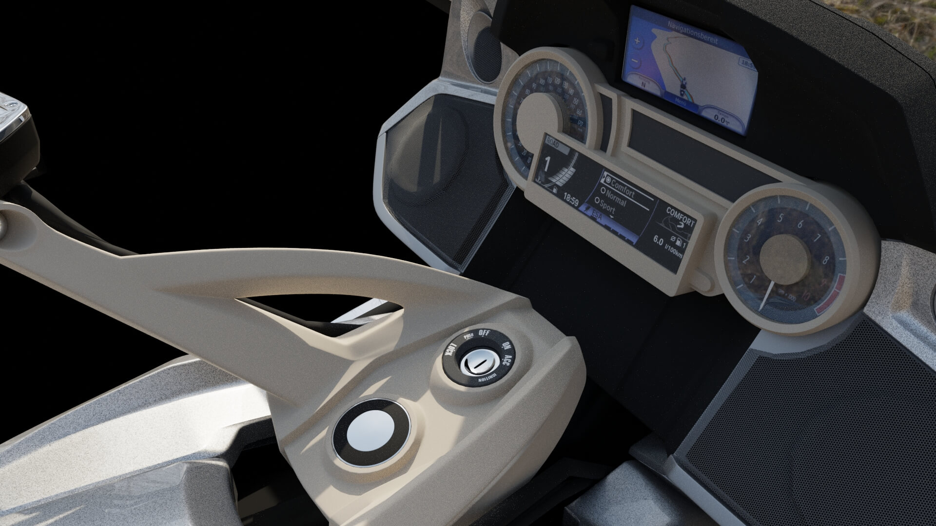 Modern Luxury Touring Motorcycle 3D Model
