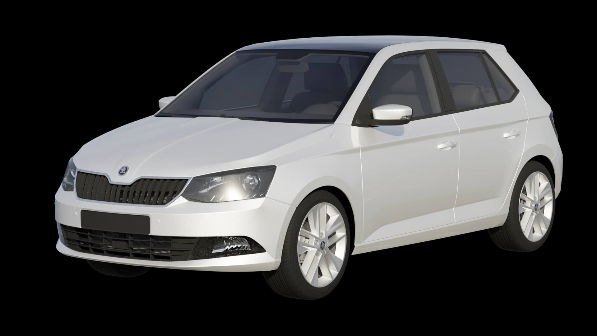 Modern Subcompact Hatchback Rigged 3D Model