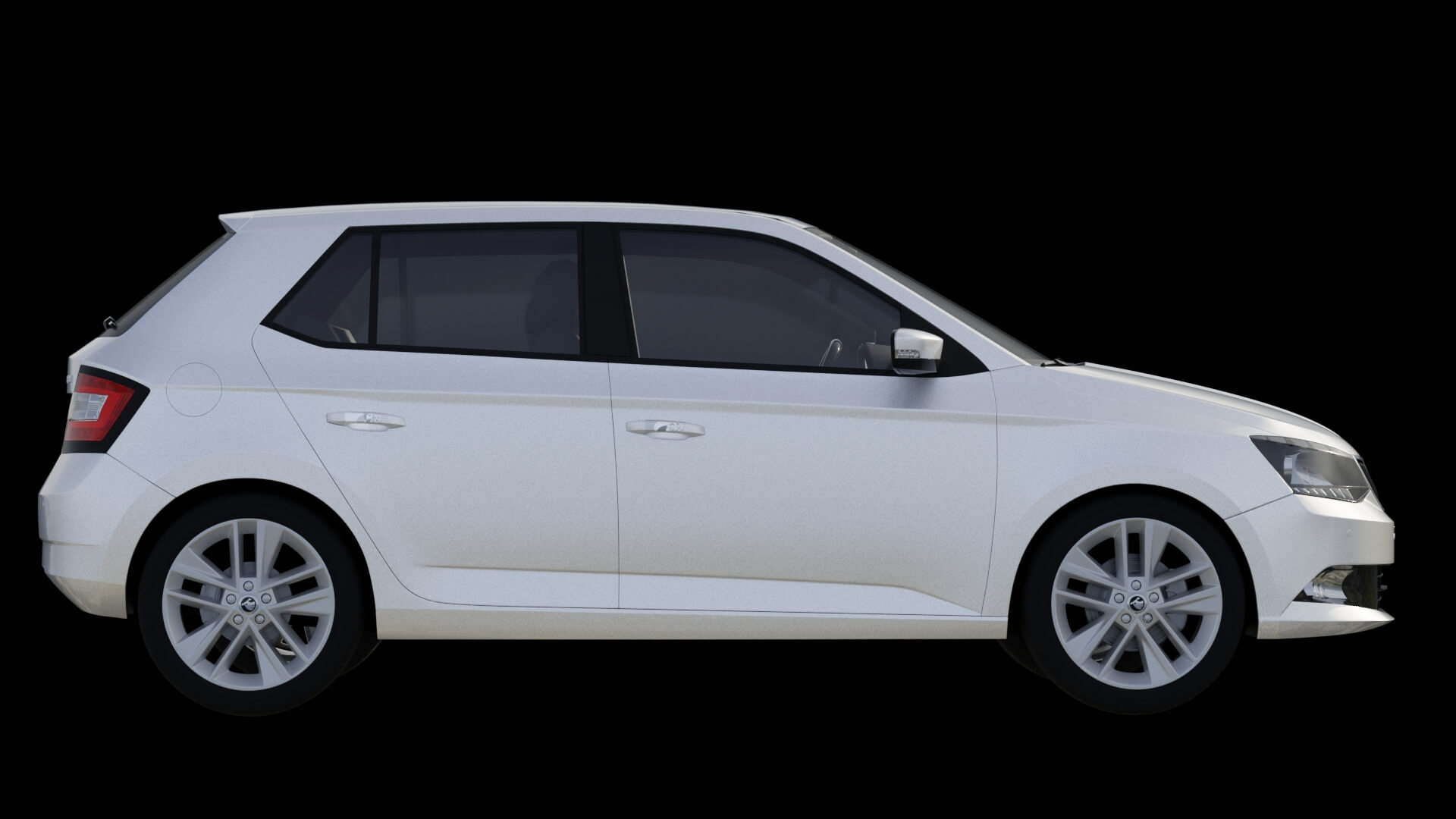 Modern Subcompact Hatchback Rigged 3D Model