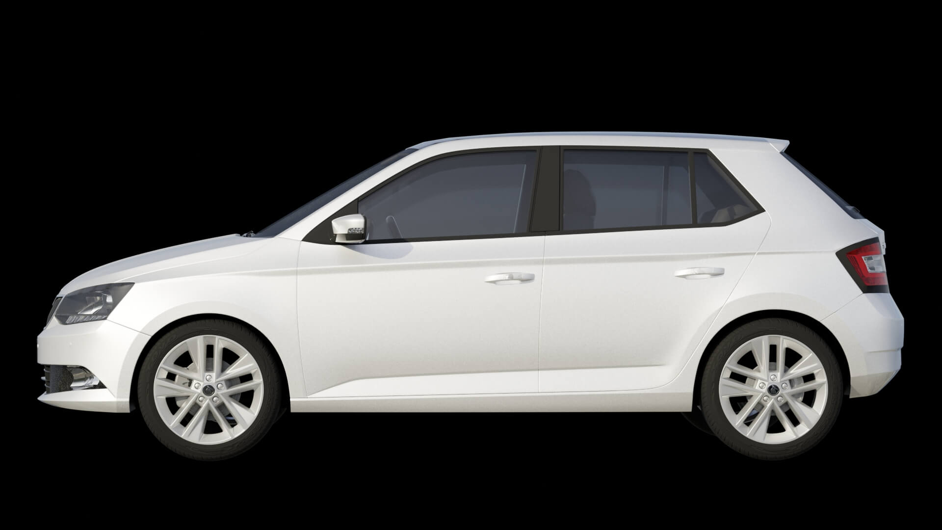 Modern Subcompact Hatchback Rigged 3D Model