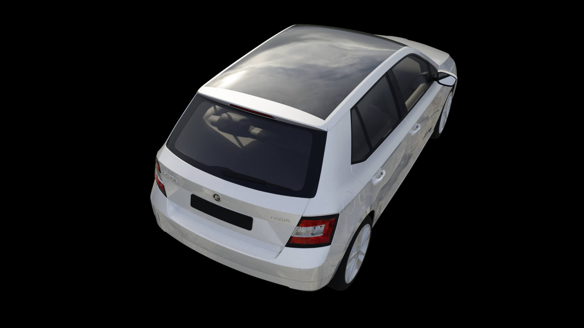Modern Subcompact Hatchback Rigged 3D Model