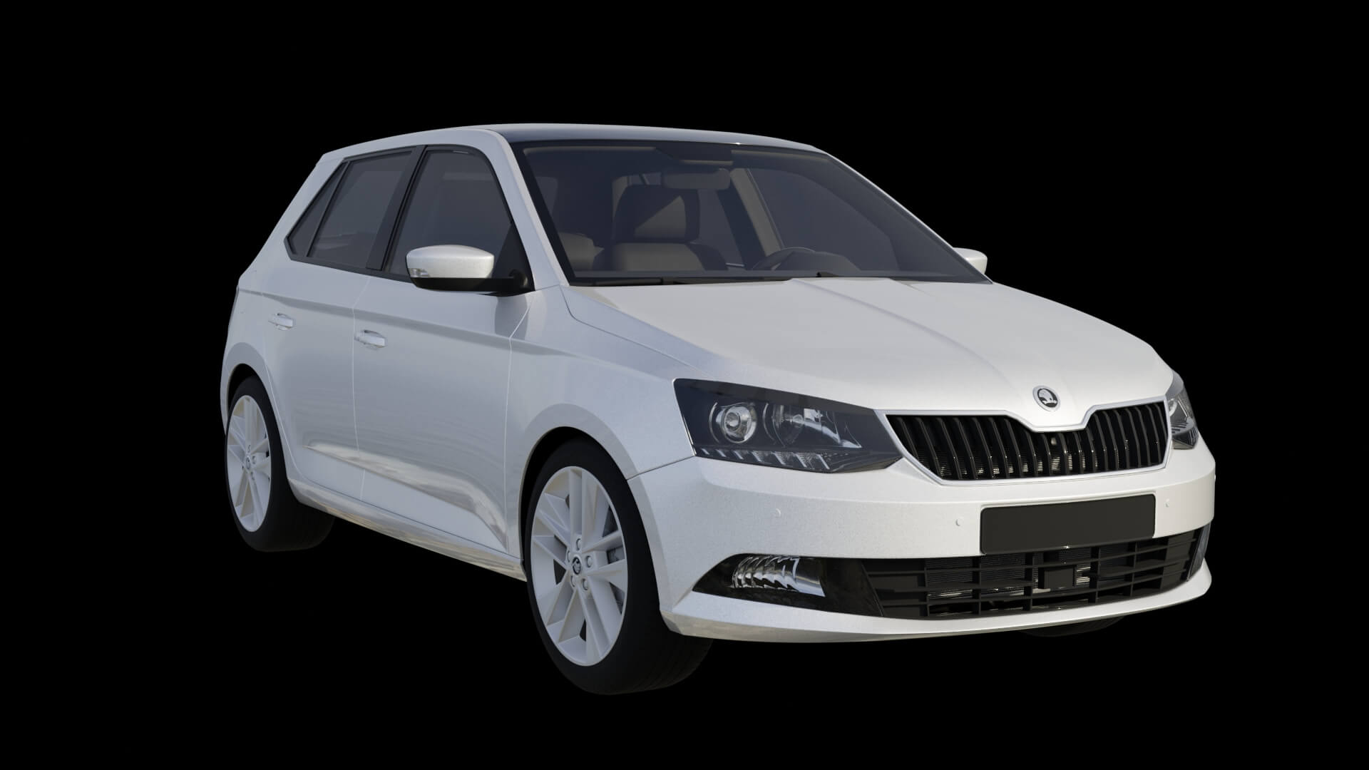 Modern Subcompact Hatchback Rigged 3D Model