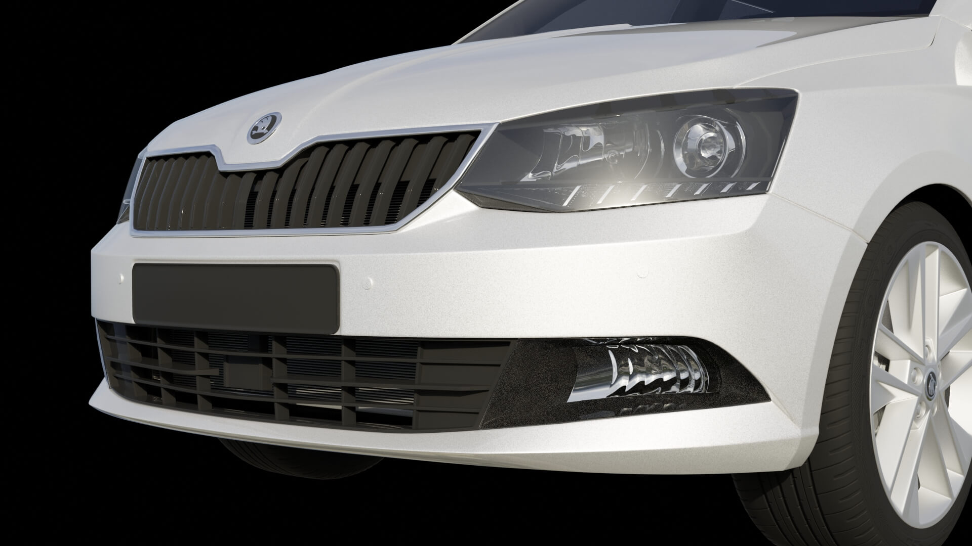Modern Subcompact Hatchback Rigged 3D Model