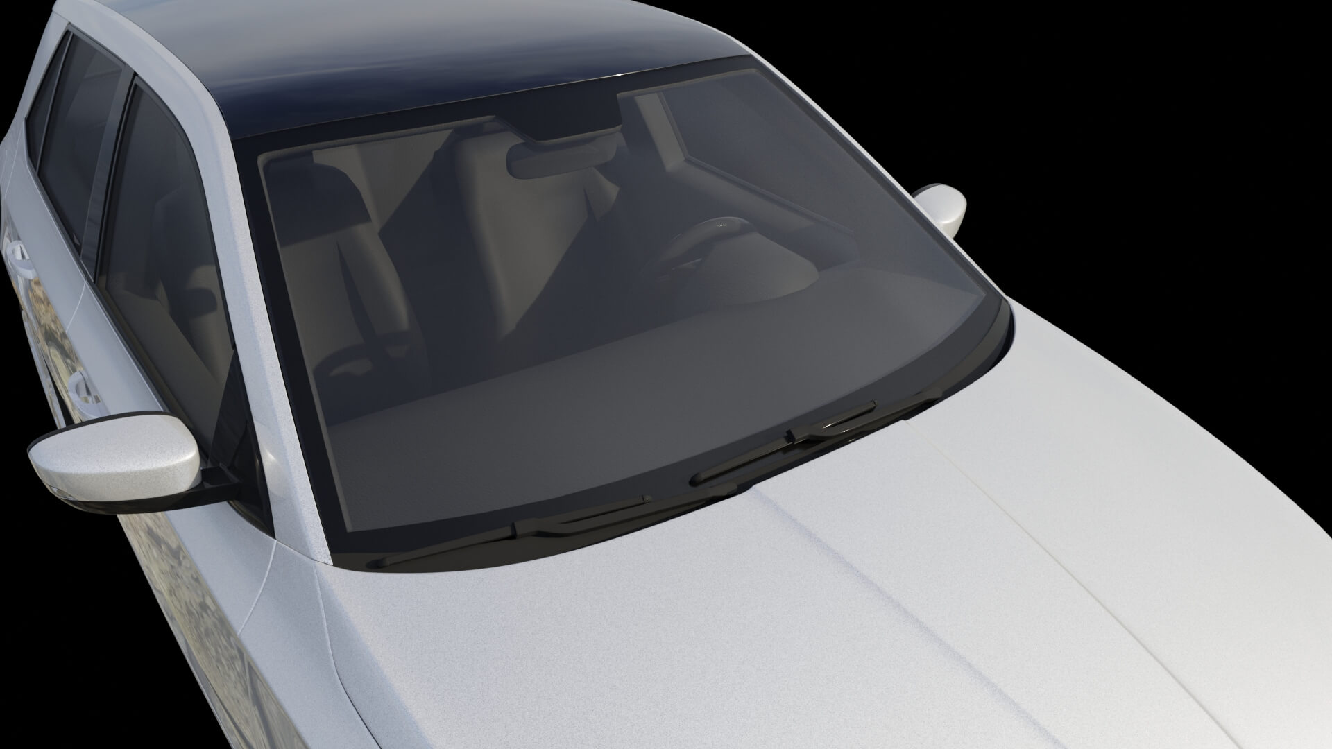 Modern Subcompact Hatchback Rigged 3D Model