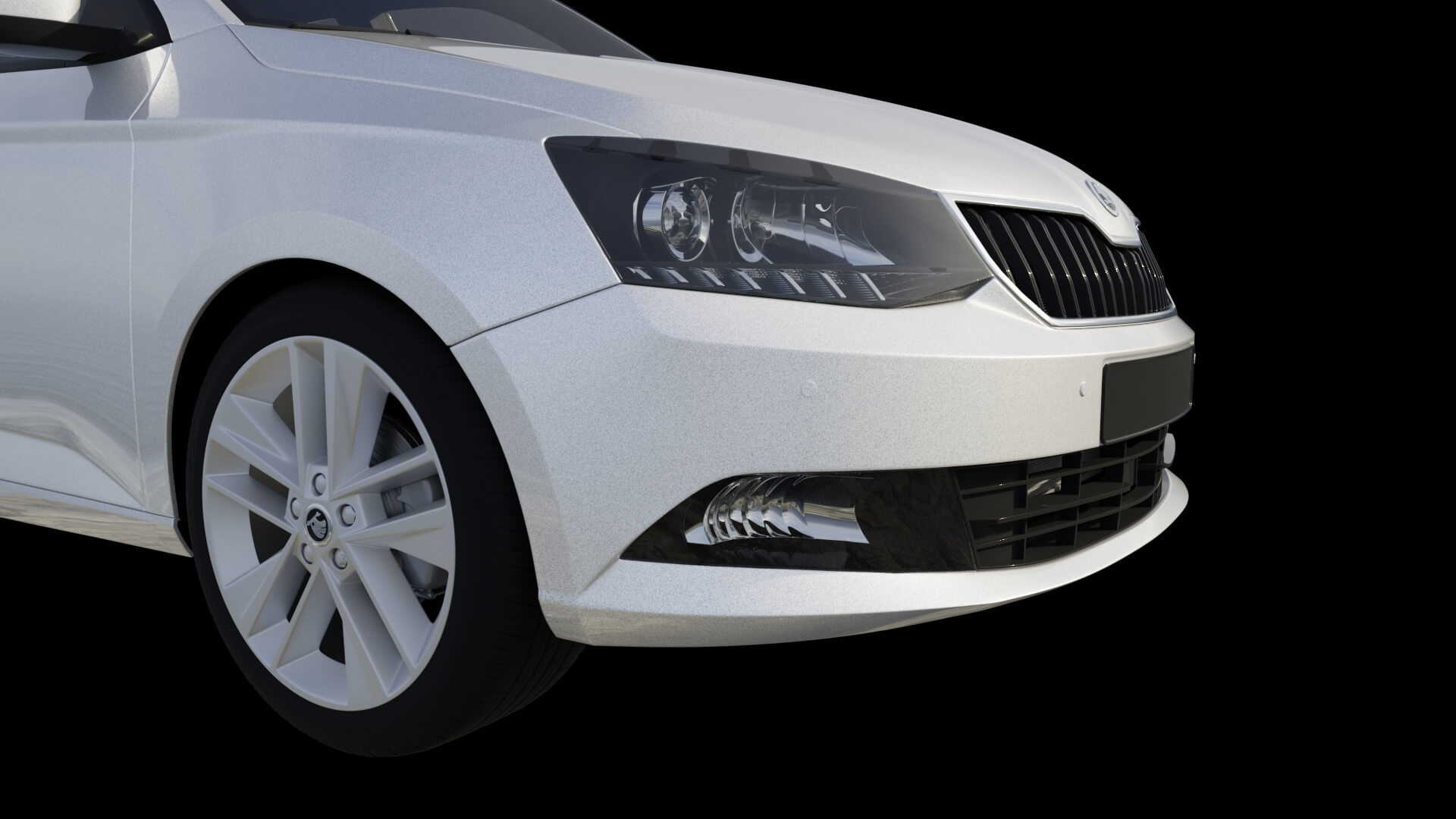 Modern Subcompact Hatchback Rigged 3D Model