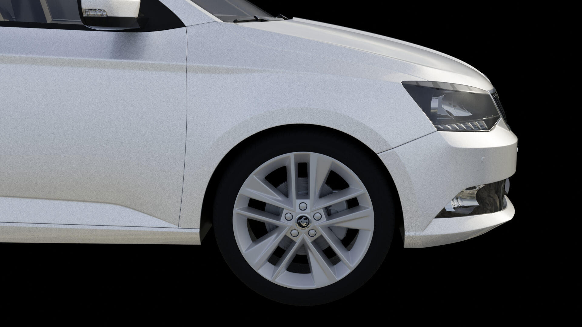 Modern Subcompact Hatchback Rigged 3D Model