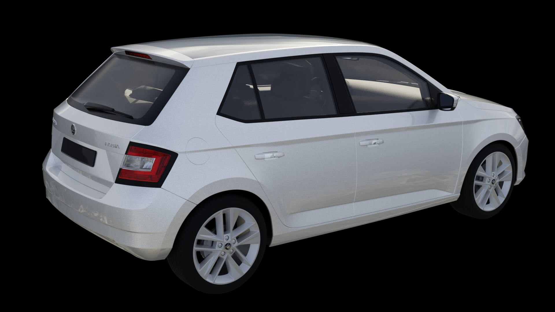 Modern Subcompact Hatchback Rigged 3D Model