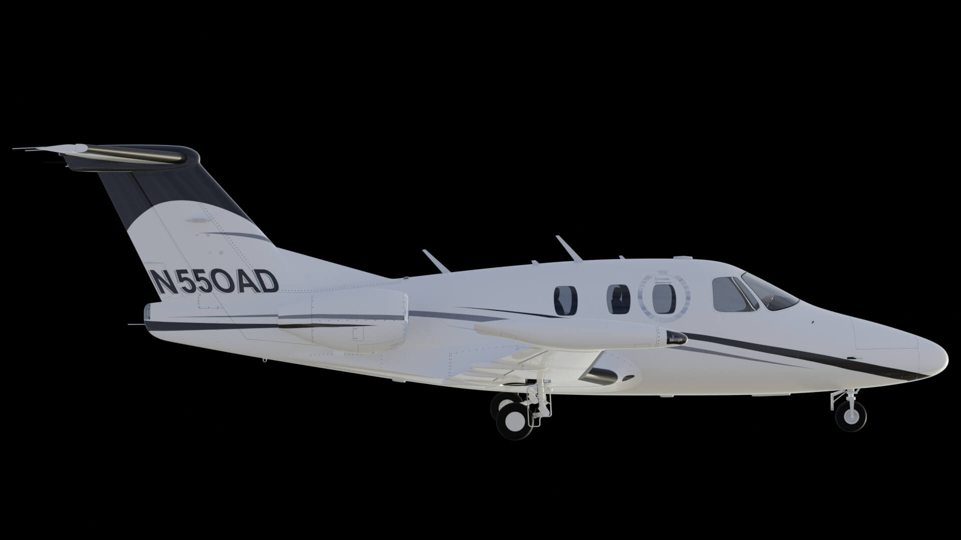 Twin Engine Light Business Jet Aircraft 3D Model