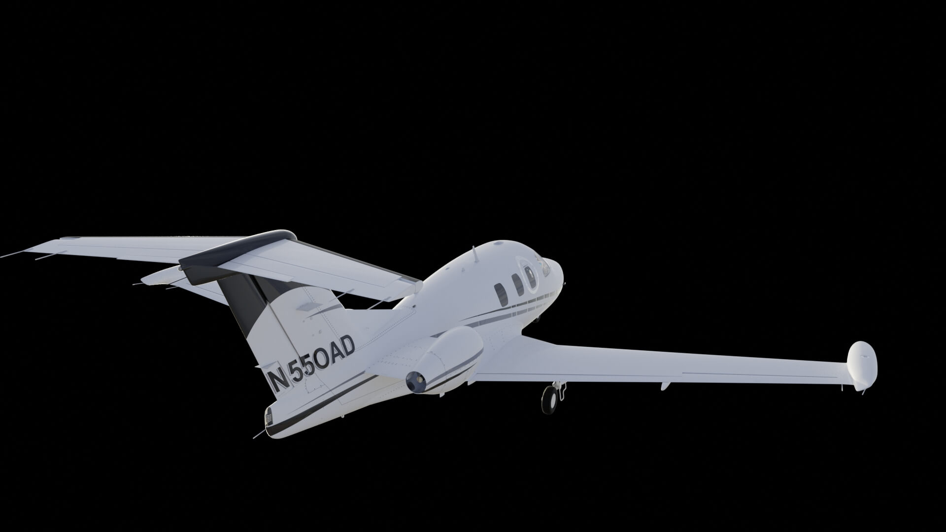 Twin Engine Light Business Jet Aircraft 3D Model