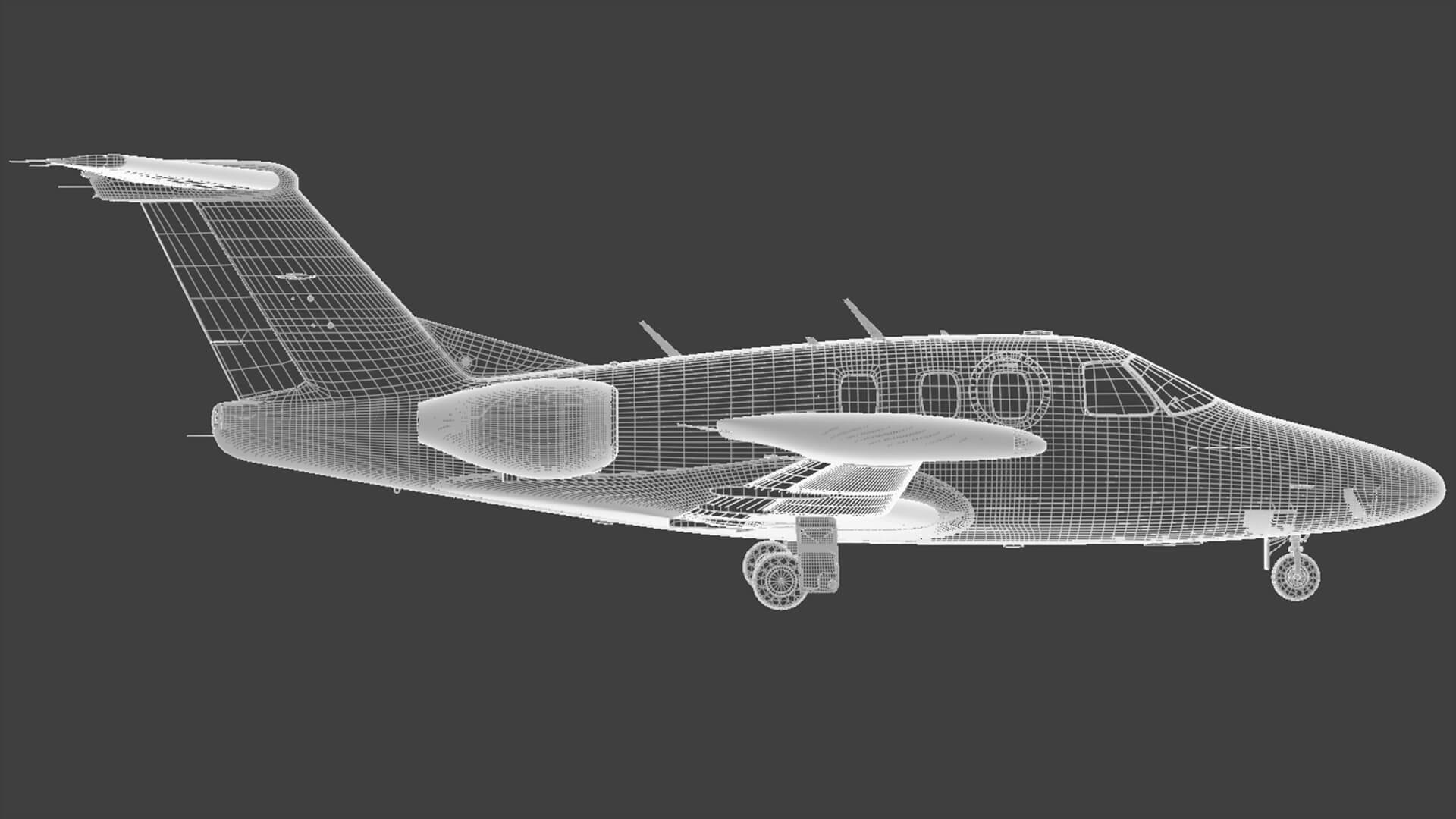 Twin Engine Light Business Jet Aircraft 3D Model