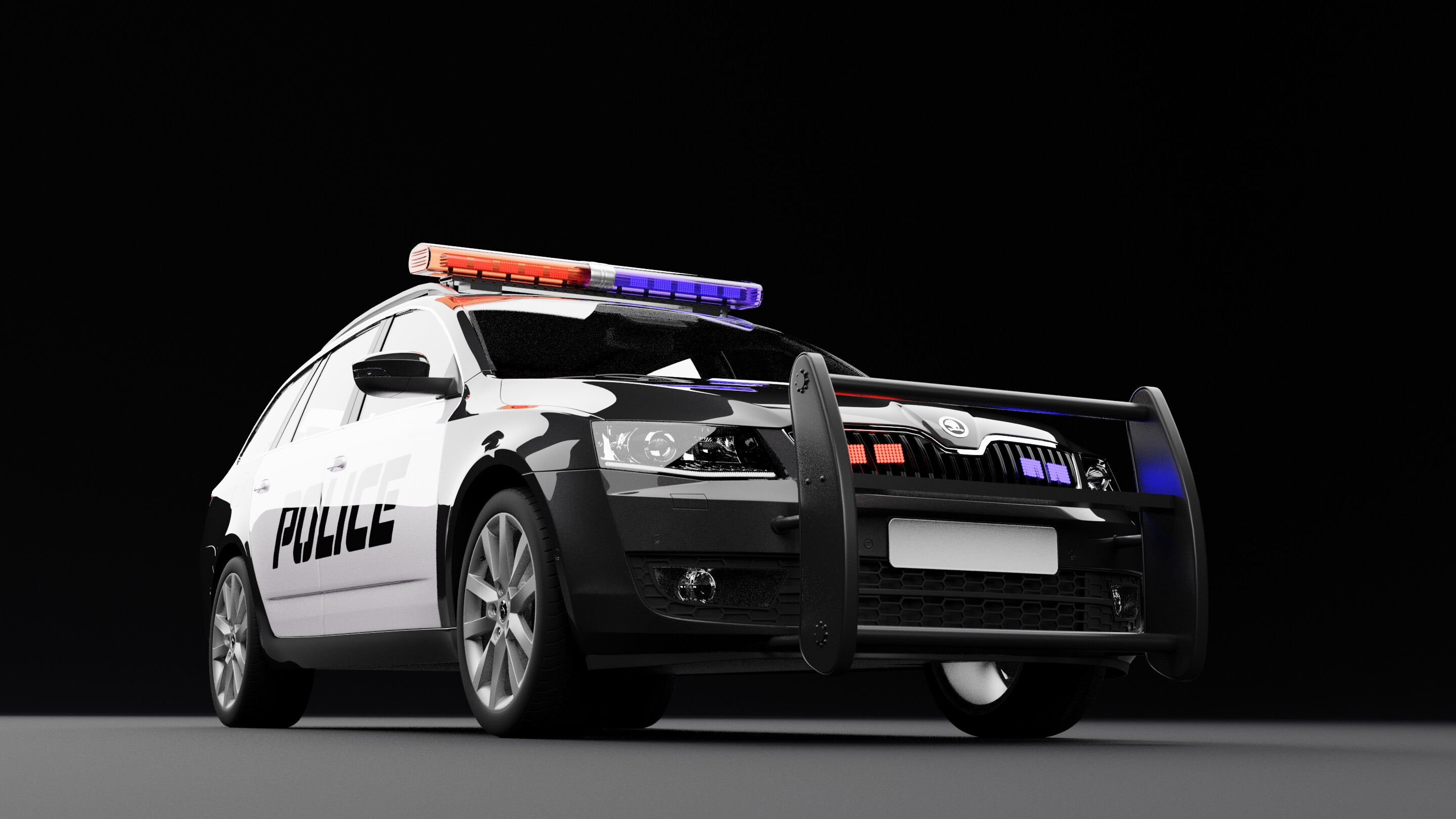 Police Skoda Octavia 3D Model