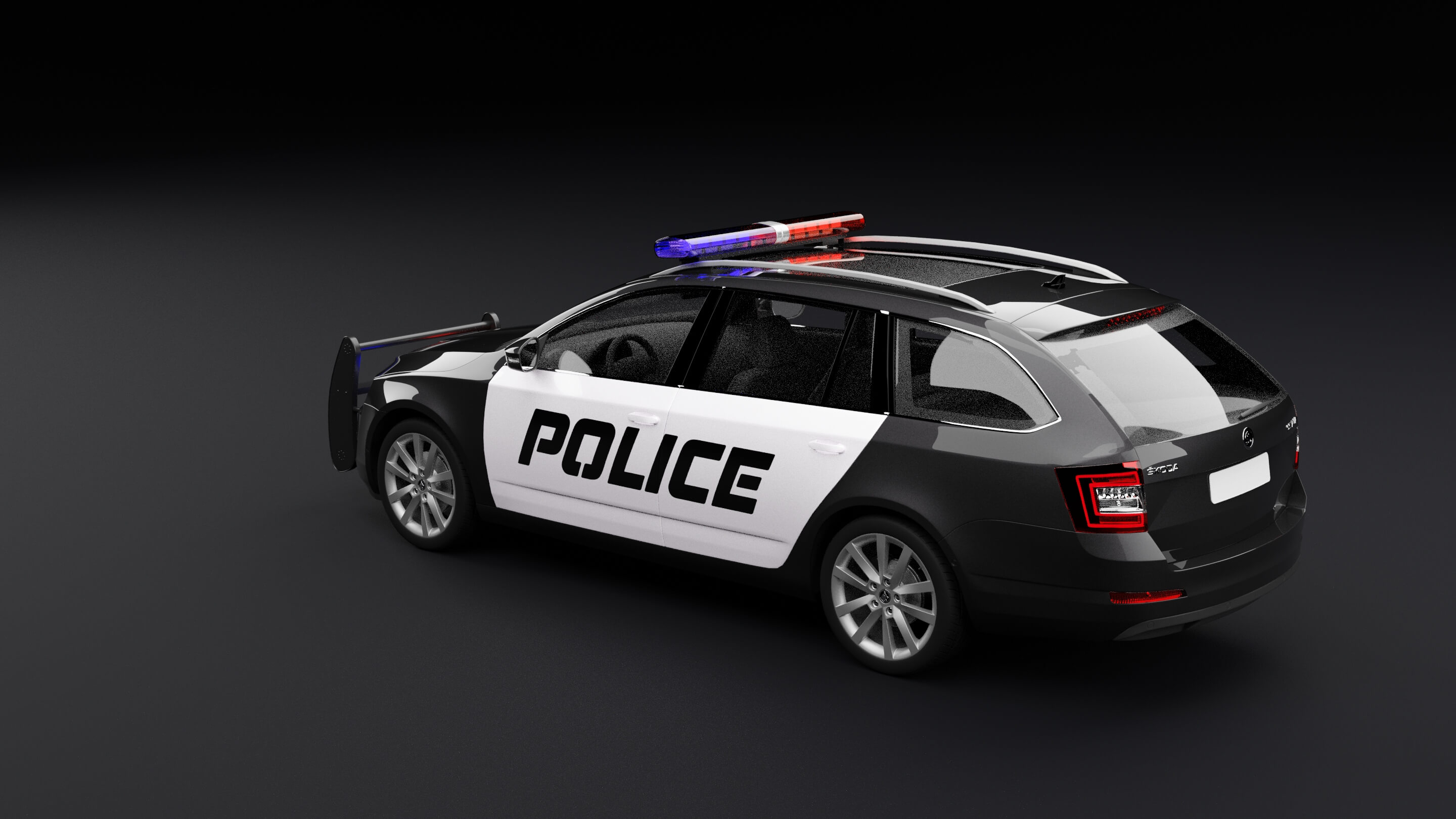 Police Skoda Octavia 3D Model
