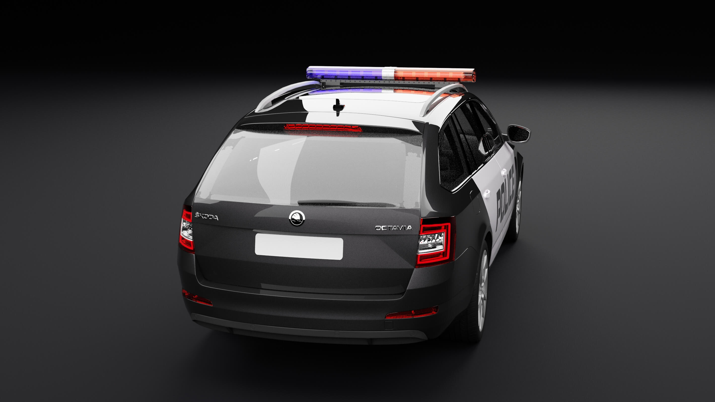 Police Skoda Octavia 3D Model