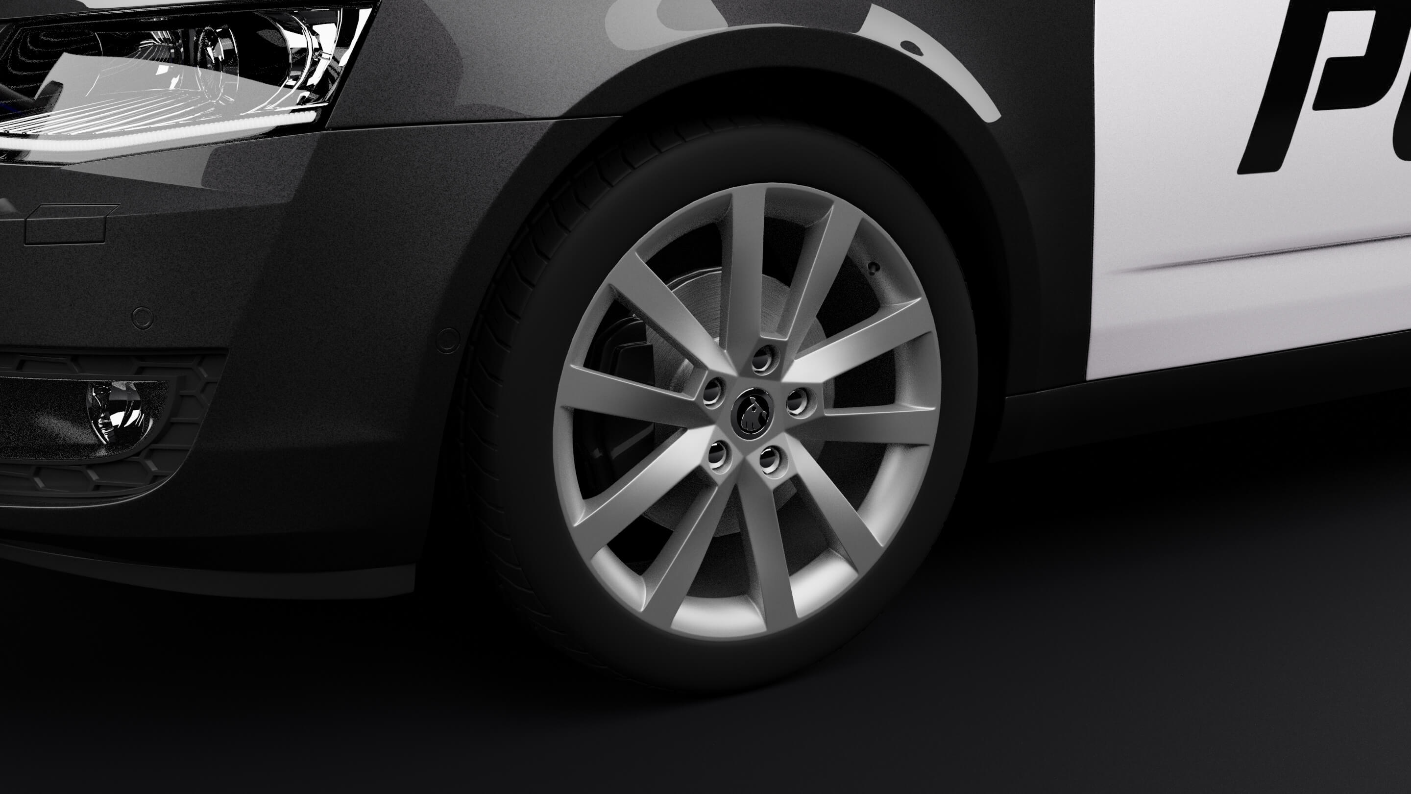 Police Skoda Octavia 3D Model