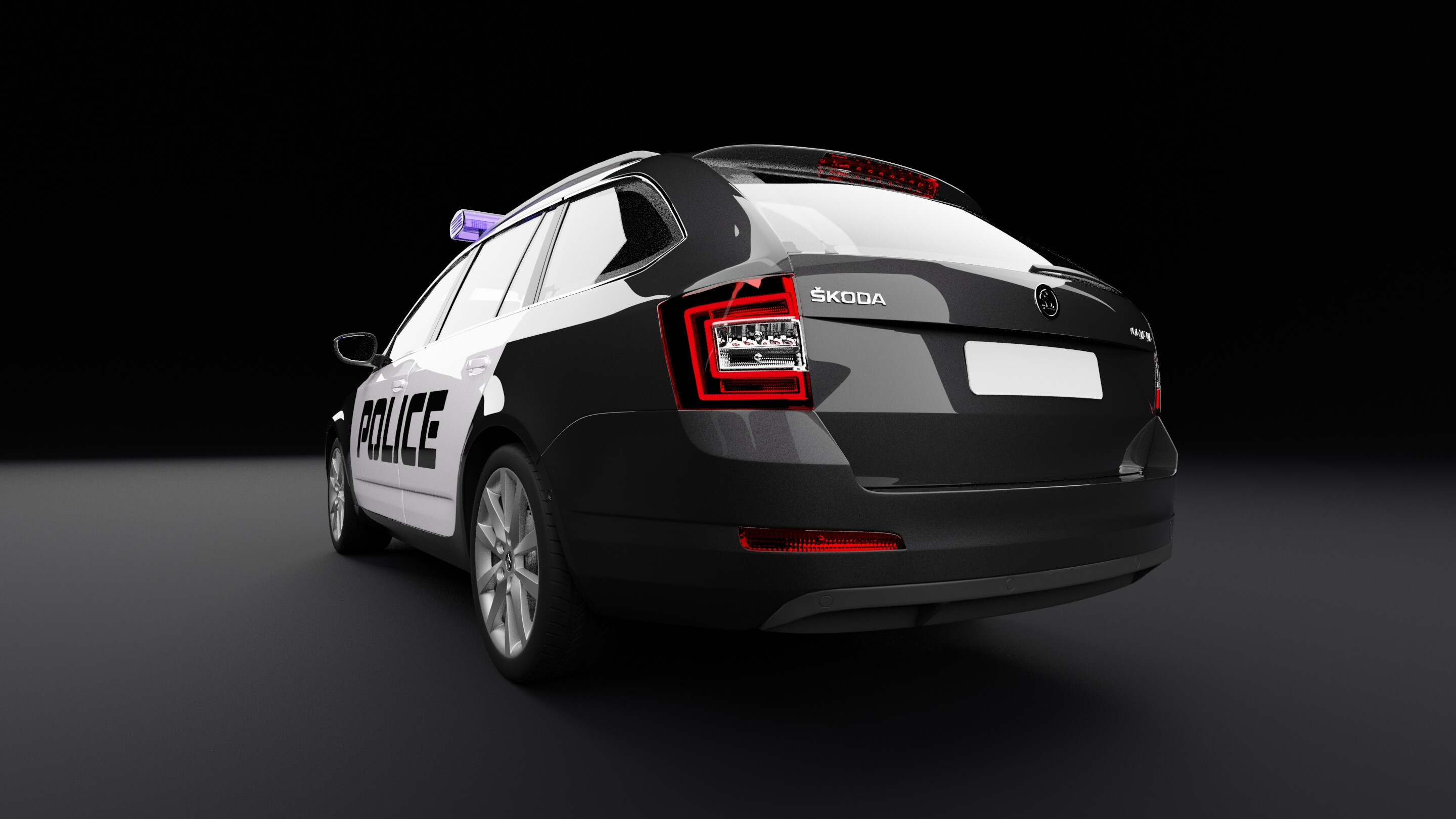 Police Skoda Octavia 3D Model