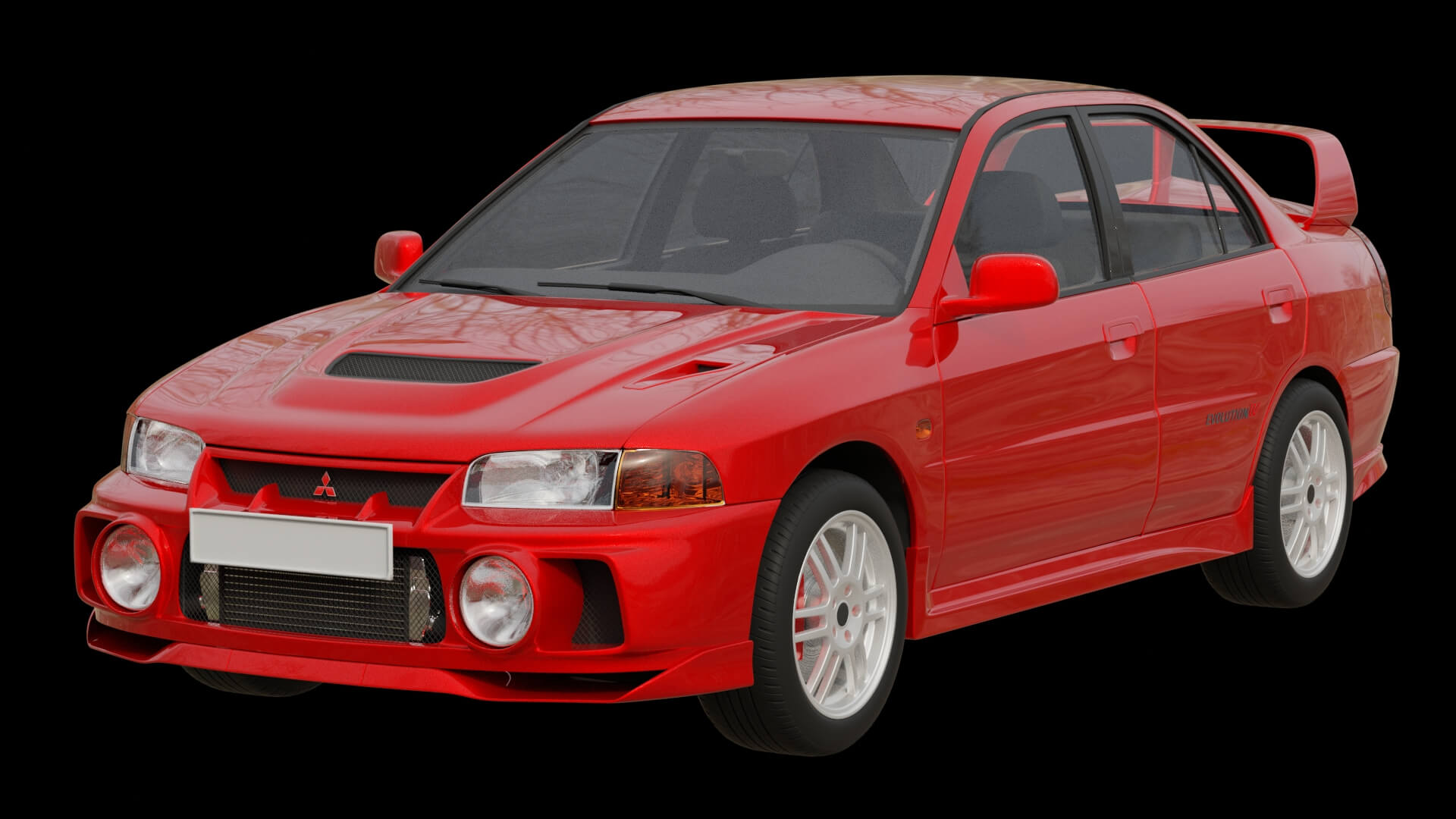 Rally Sport Turbo Sedan Rigged 3D Model