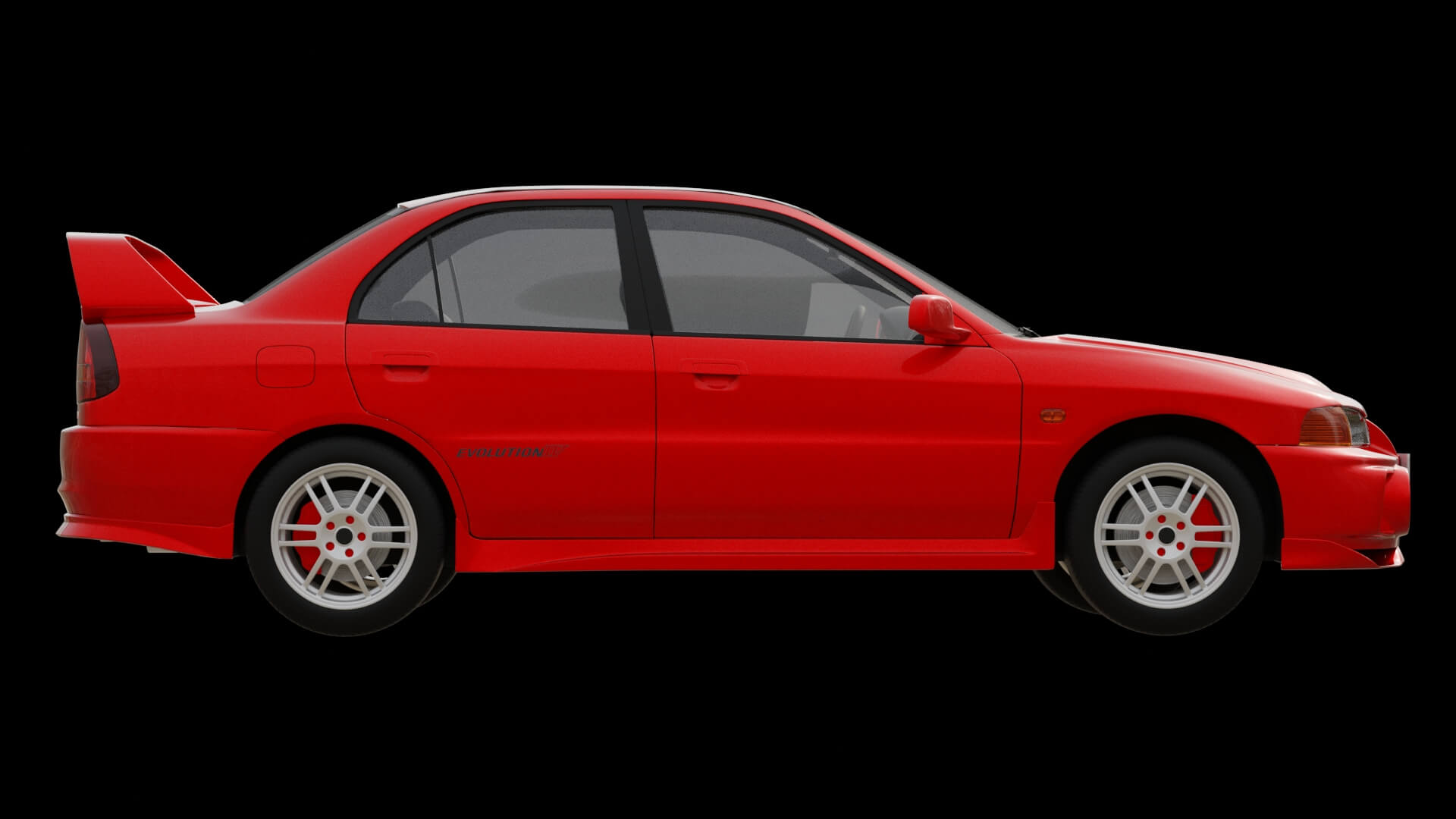 Rally Sport Turbo Sedan Rigged 3D Model