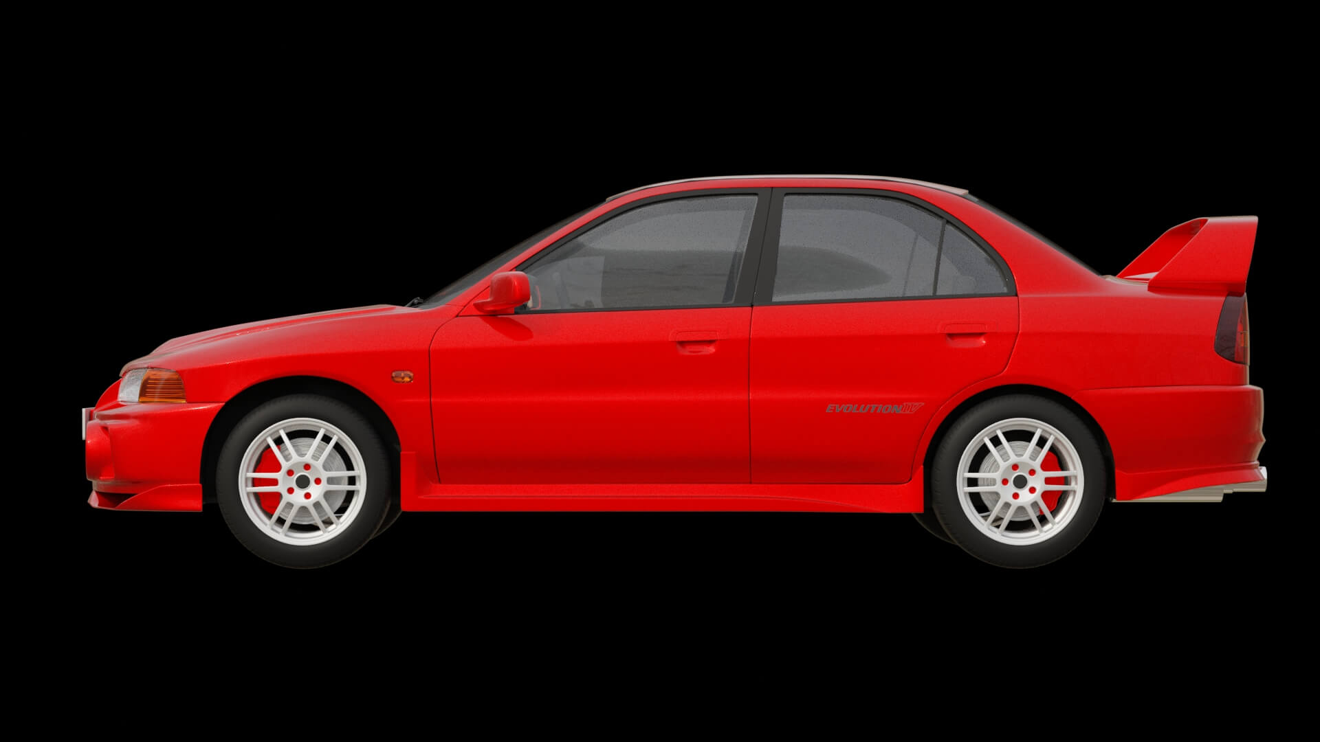 Rally Sport Turbo Sedan Rigged 3D Model
