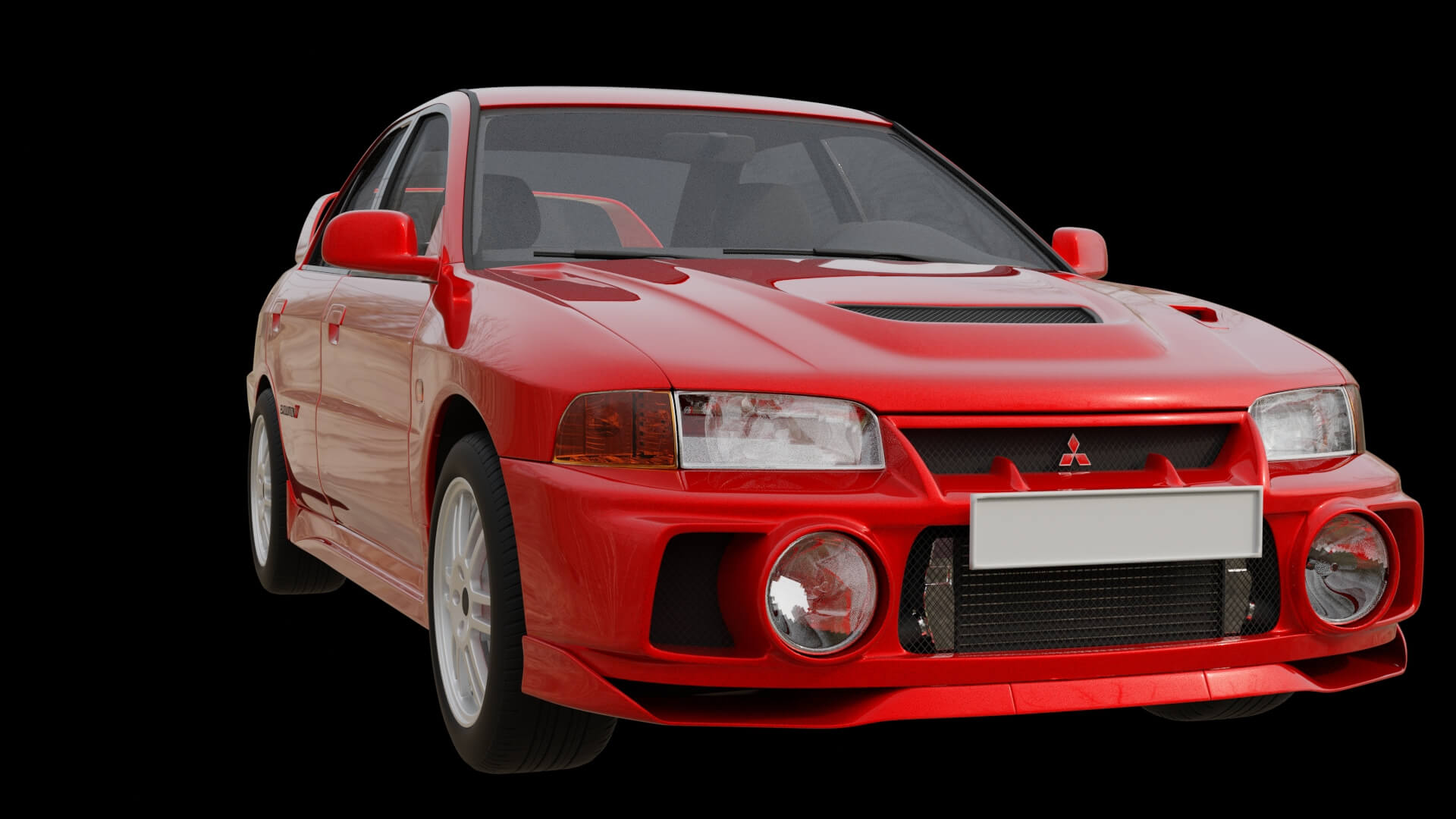 Rally Sport Turbo Sedan Rigged 3D Model