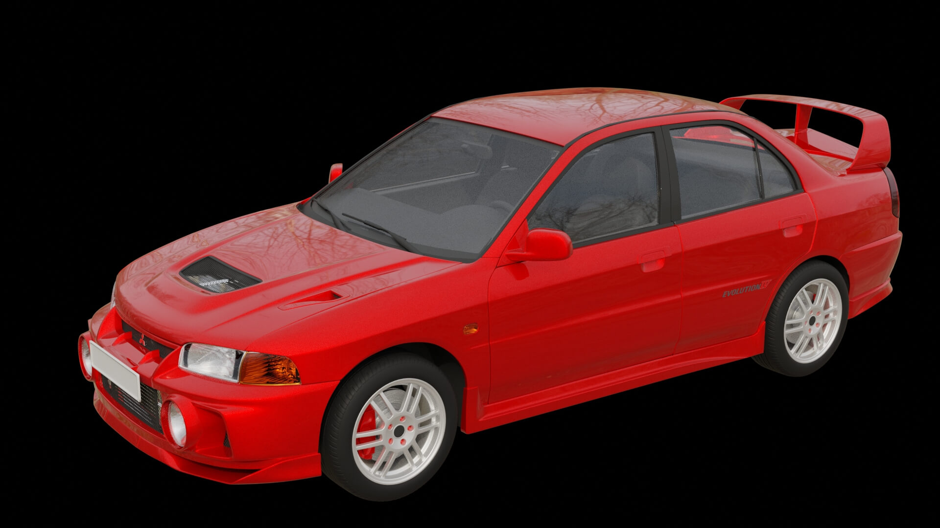 Rally Sport Turbo Sedan Rigged 3D Model