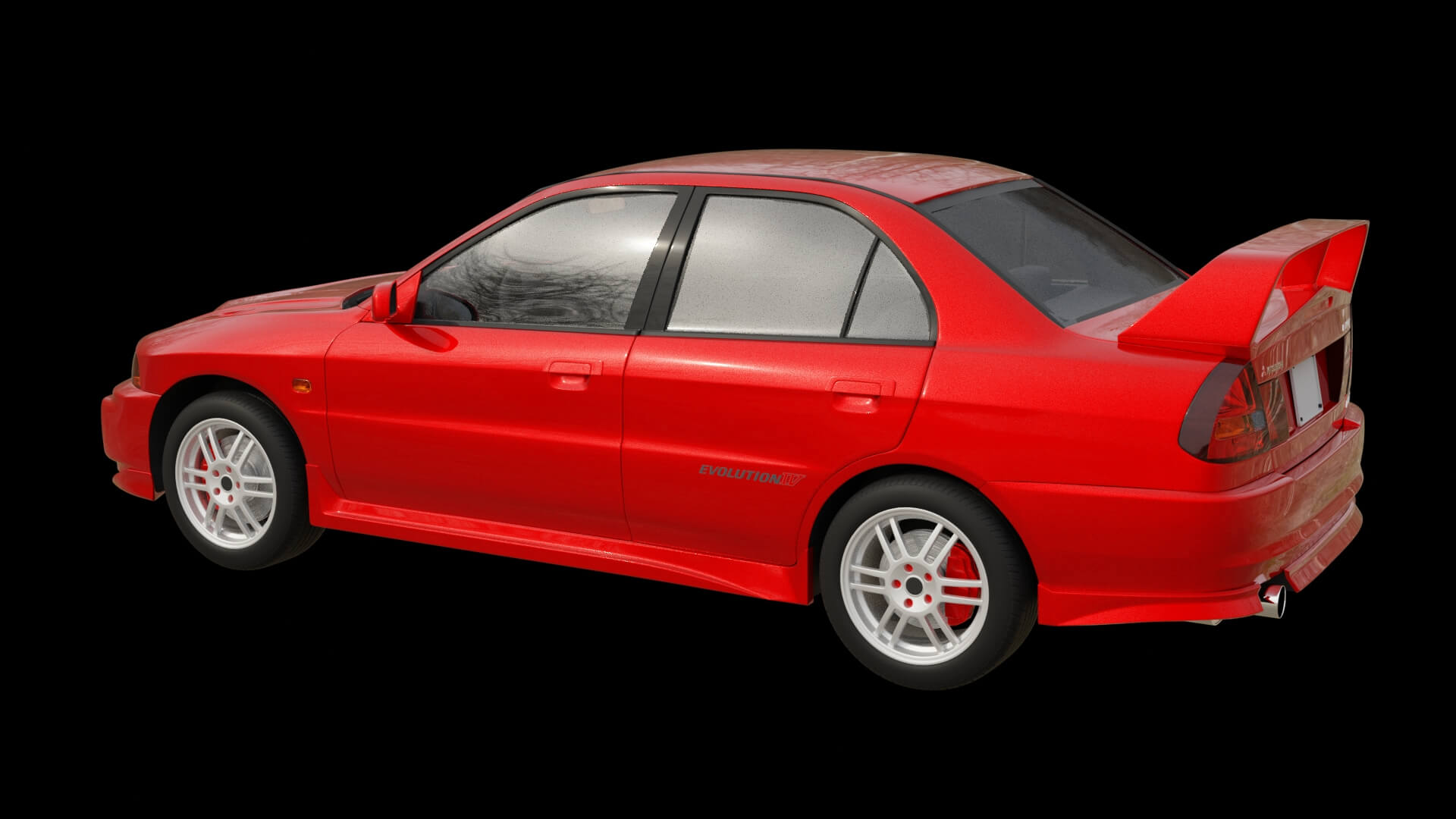 Rally Sport Turbo Sedan Rigged 3D Model