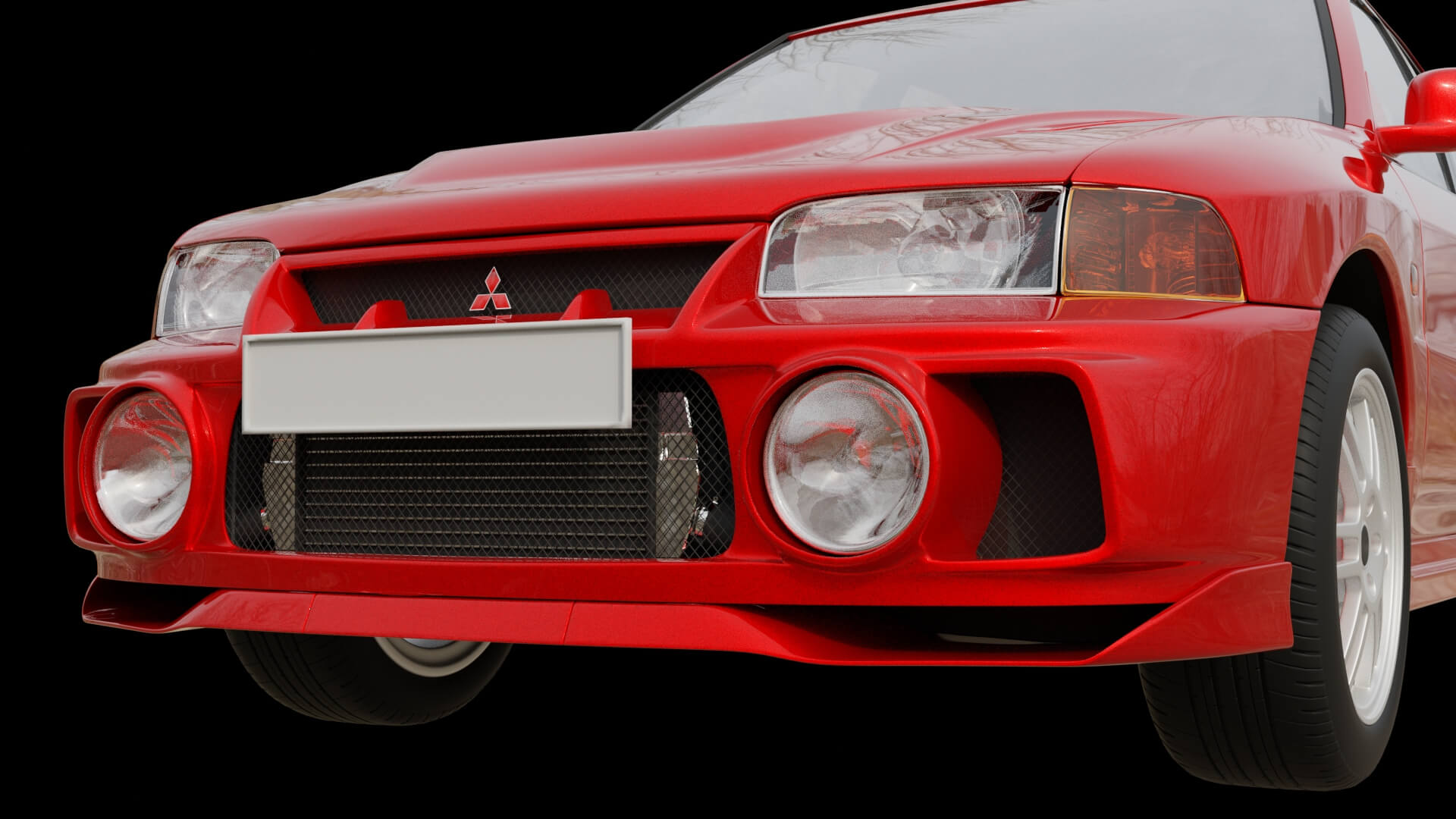 Rally Sport Turbo Sedan Rigged 3D Model