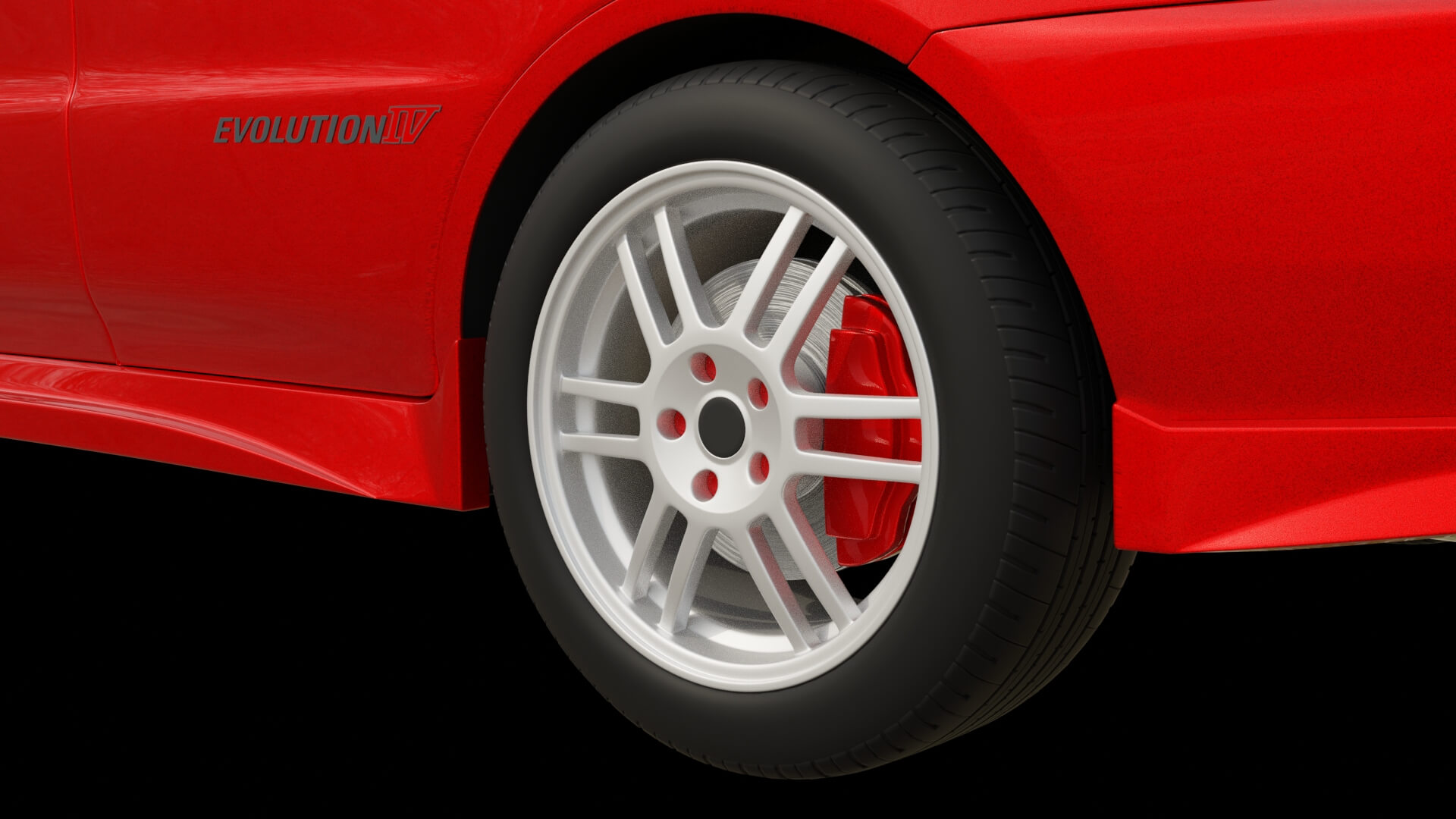 Rally Sport Turbo Sedan Rigged 3D Model