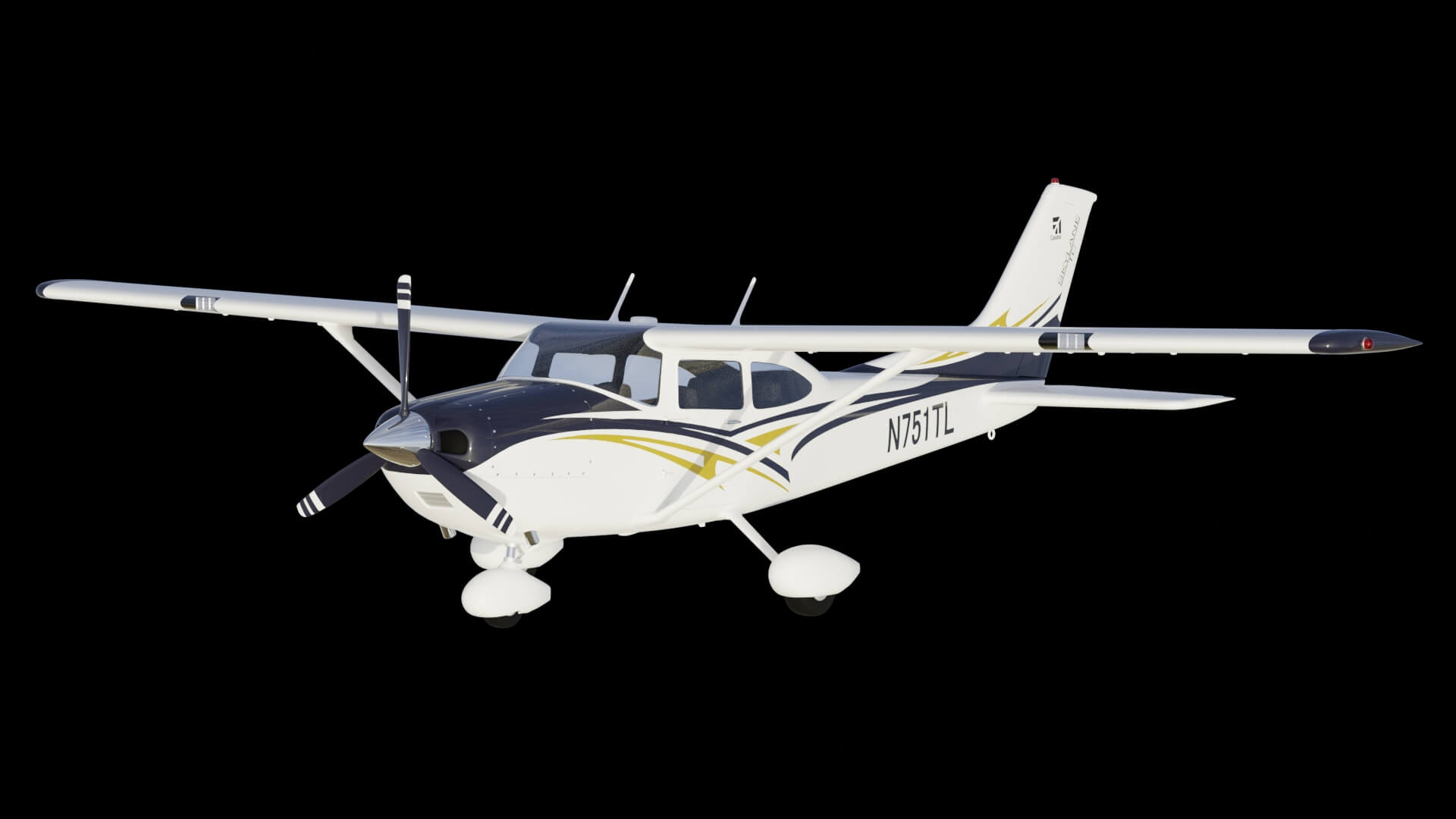 High Wing Propeller Airplane 3D Model