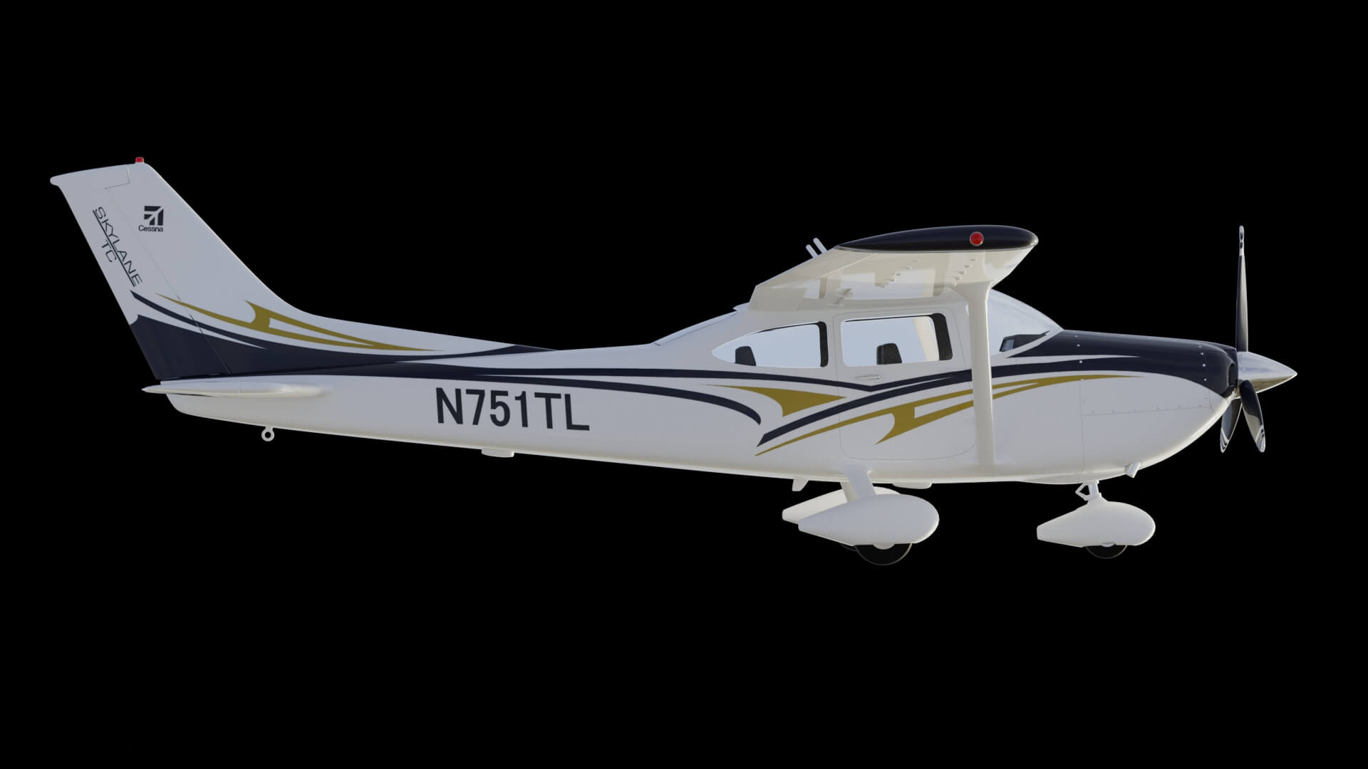 High Wing Propeller Airplane 3D Model