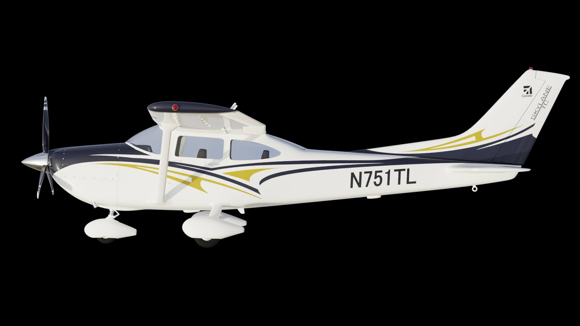 High Wing Propeller Airplane 3D Model