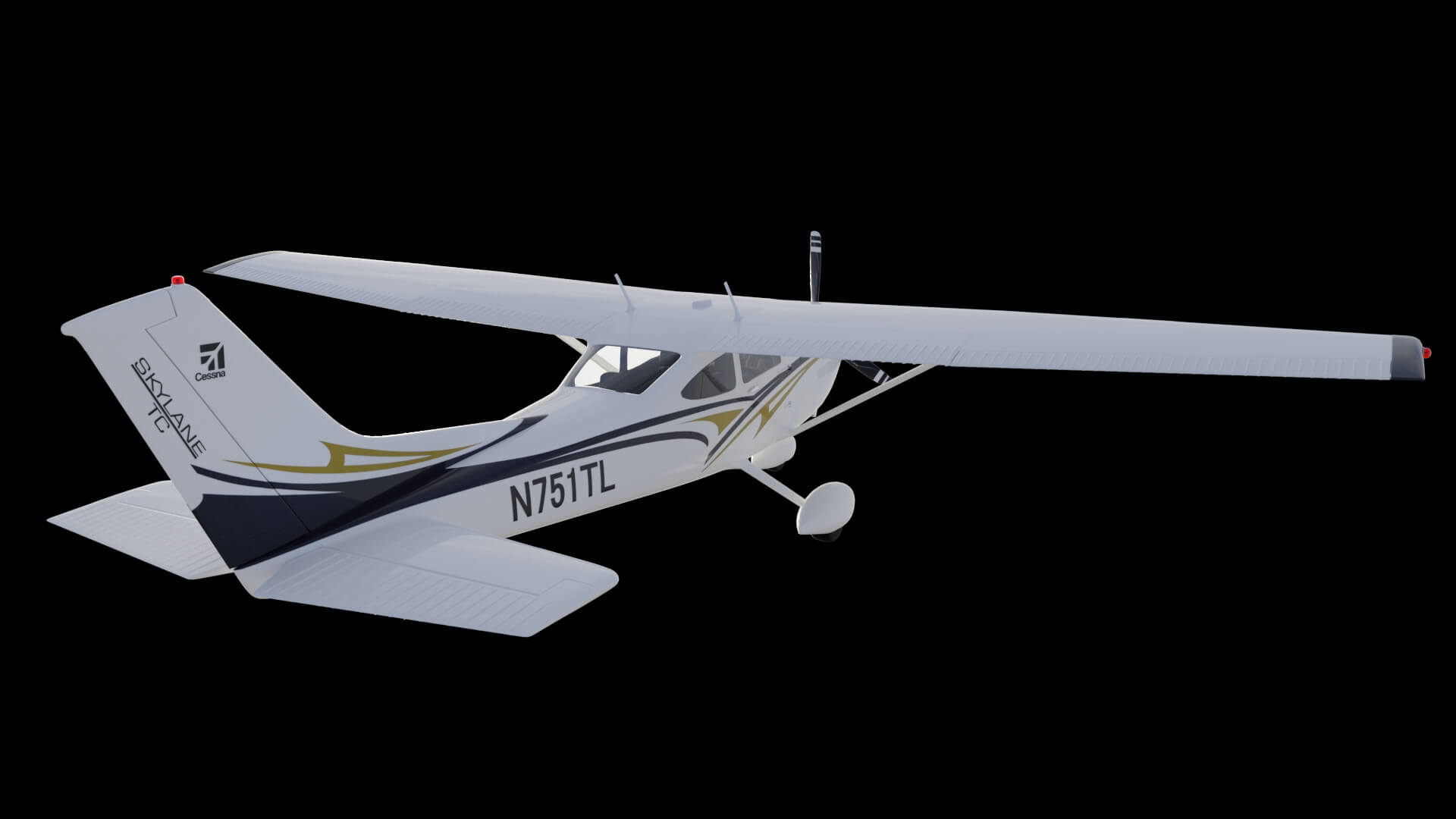 High Wing Propeller Airplane 3D Model