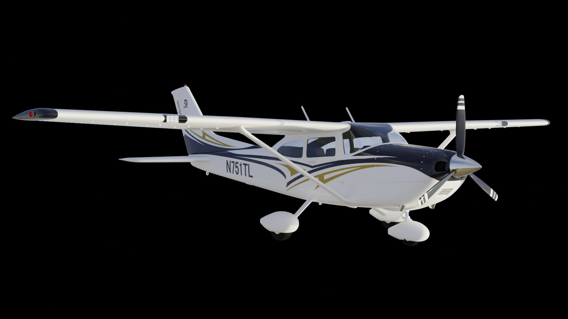 High Wing Propeller Airplane 3D Model