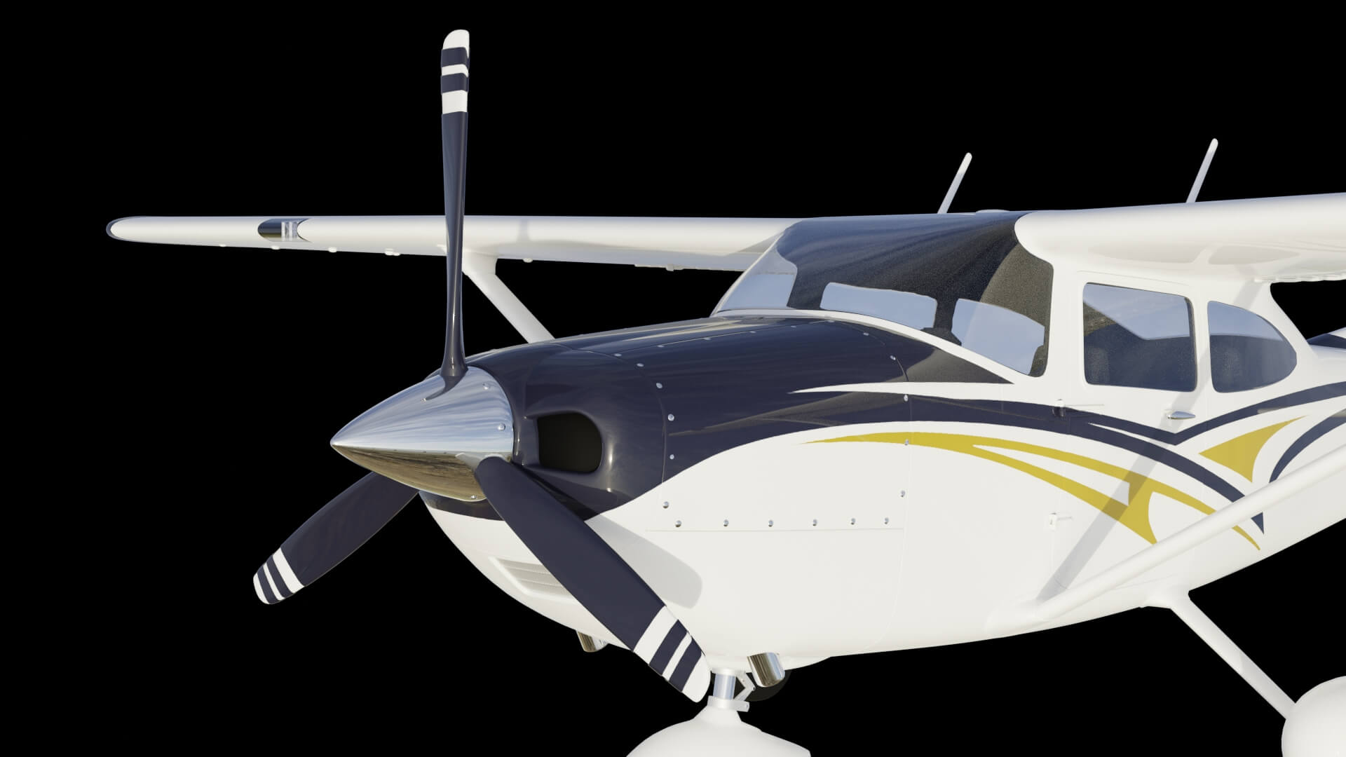 High Wing Propeller Airplane 3D Model
